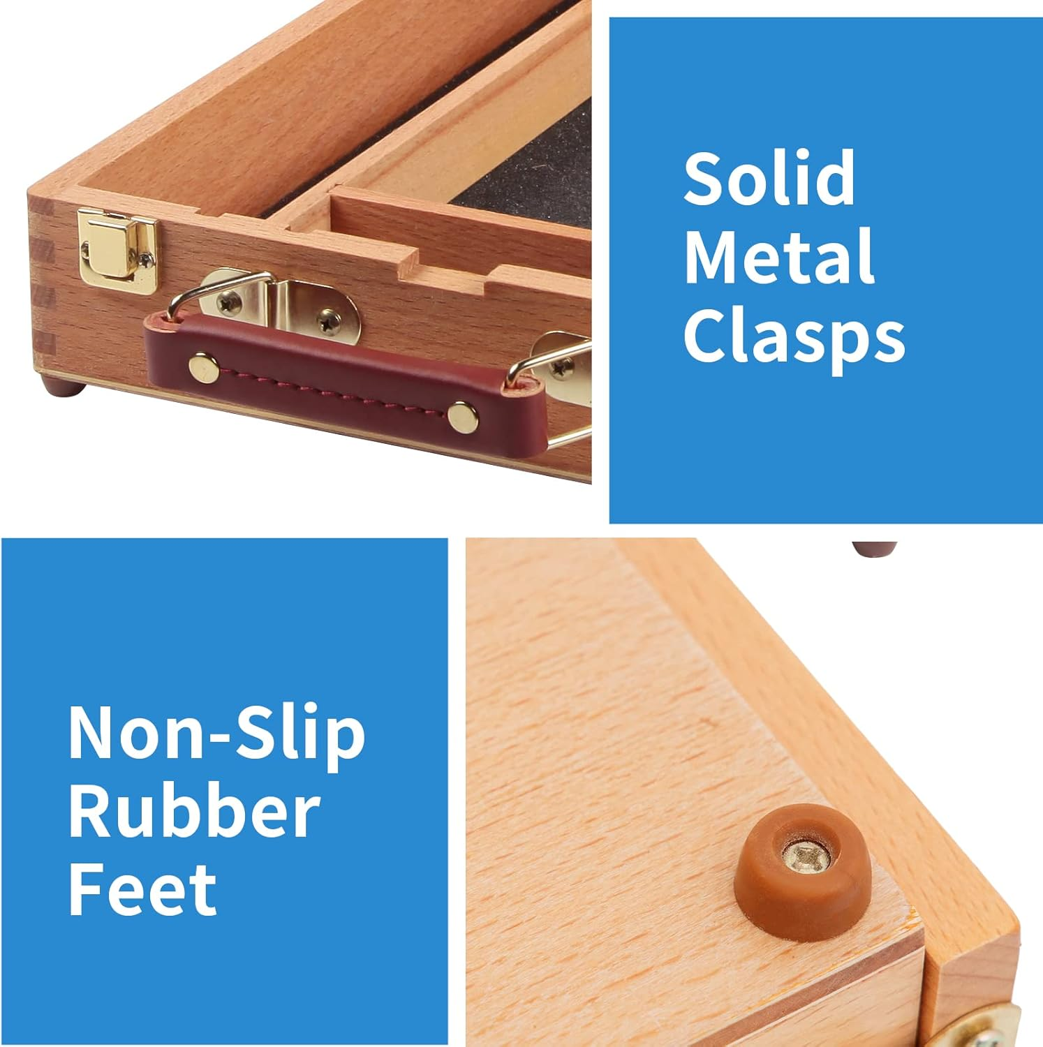 Falling in Art Wooden Tabletop Easel, Solid Wood Sketchbox Desktop Easel for Painting, Portable Art Drawing Easel for Beginners and Professionals image number 1