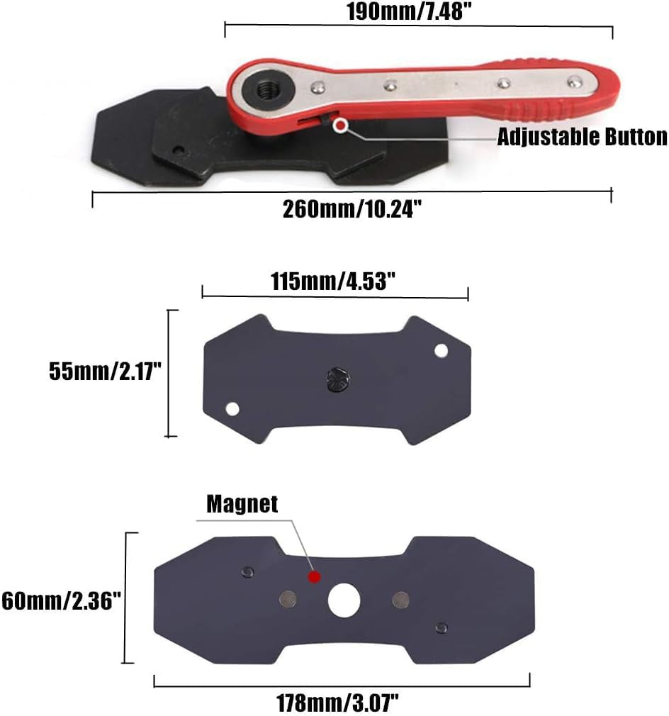 Brake Caliper Less Tool Advrepair Brake Caliper Less 360 Degree Rotation Ratchet 2 Steel Plates for Car Maintenance Brake Pad Replacement Tool Piston Return High Strength Brake Caliper Less Tool image number 6