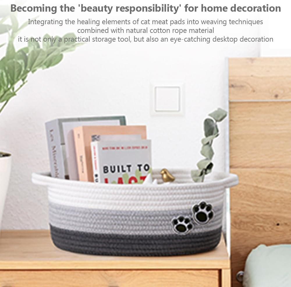 Woven Cotton Rope Basket, Multi-Purpose Storage Basketry, Eco-Friendly Laundry Organizer, Breathable & Durable for Home & Nursery image number 2