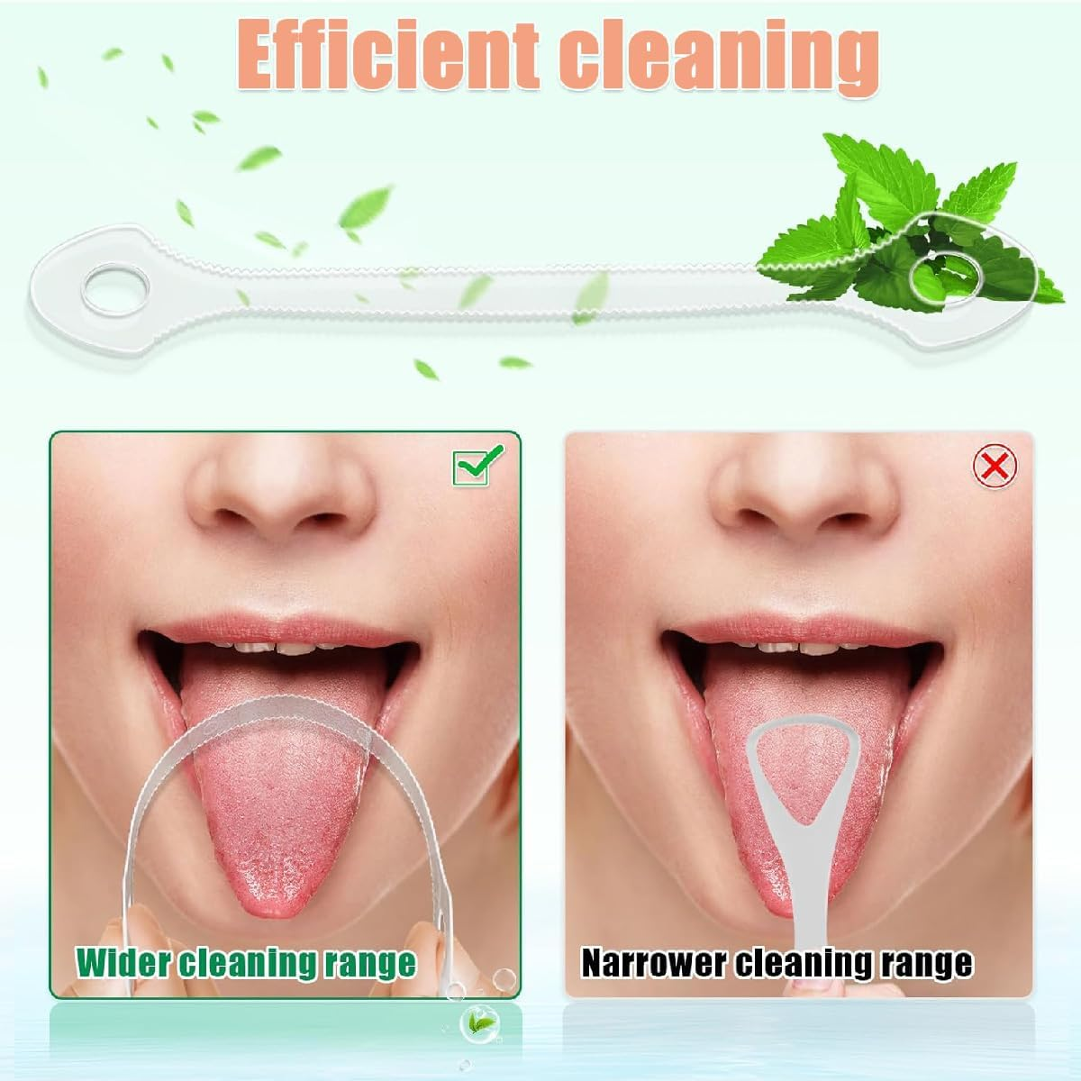 10 Count Disposable Tongue Scraper, Tongue Cleaner for Adults and Kids, Ergonomic Plastic Tongue Scraper,Tongue Scrubber for Oral Care,Reduce Bad Breath,Promote Fresh Breath