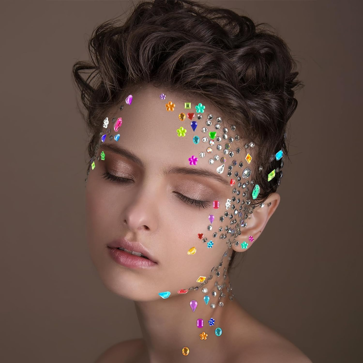 6 Sheets of Rhinestone Stickers, Self-Adhesive Rhinestones with Tweezers, Various Sizes, Self-Adhesive Rhinestones, for DIY (Pack of 528) image number 3