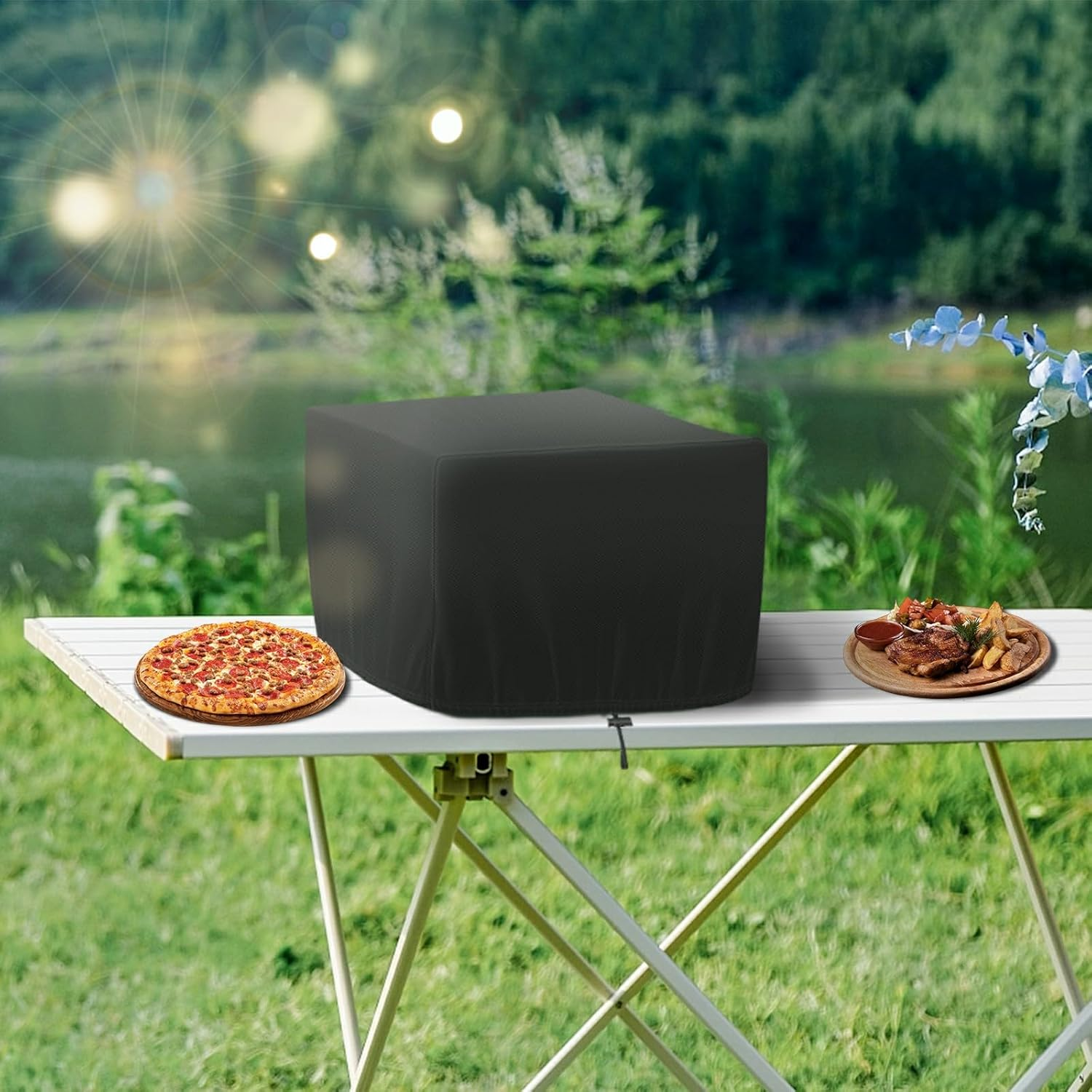 Cover for Ninja OO101 Woodfire Outdoor Oven, 23'' X 18'' X 15.5'(Only Cover), Adjustable Drawstrings, Waterproof and Dustproof - Black image number 3
