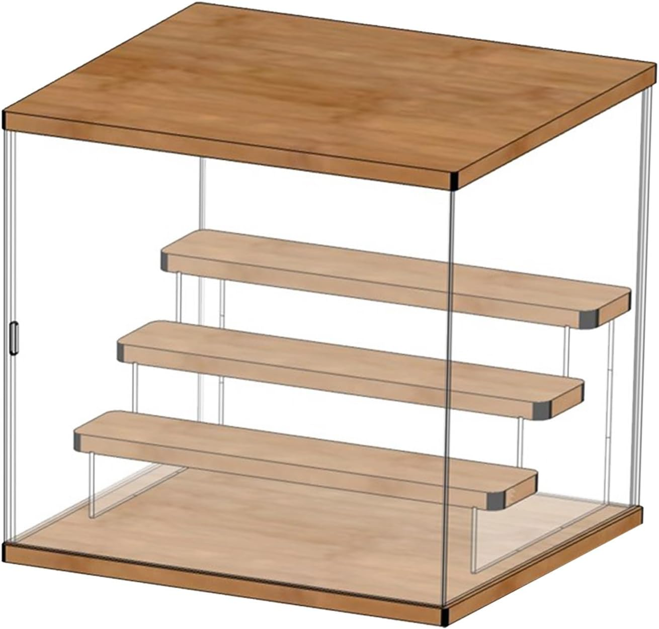 Clear Acrylic Display Case, 4 Tier Display Storage Box Countertop Showcase for Action Figures, Collectibles, Miniature Figurines Dustproof Storage & Organizing, L 32X26X30.4Cm image number 6