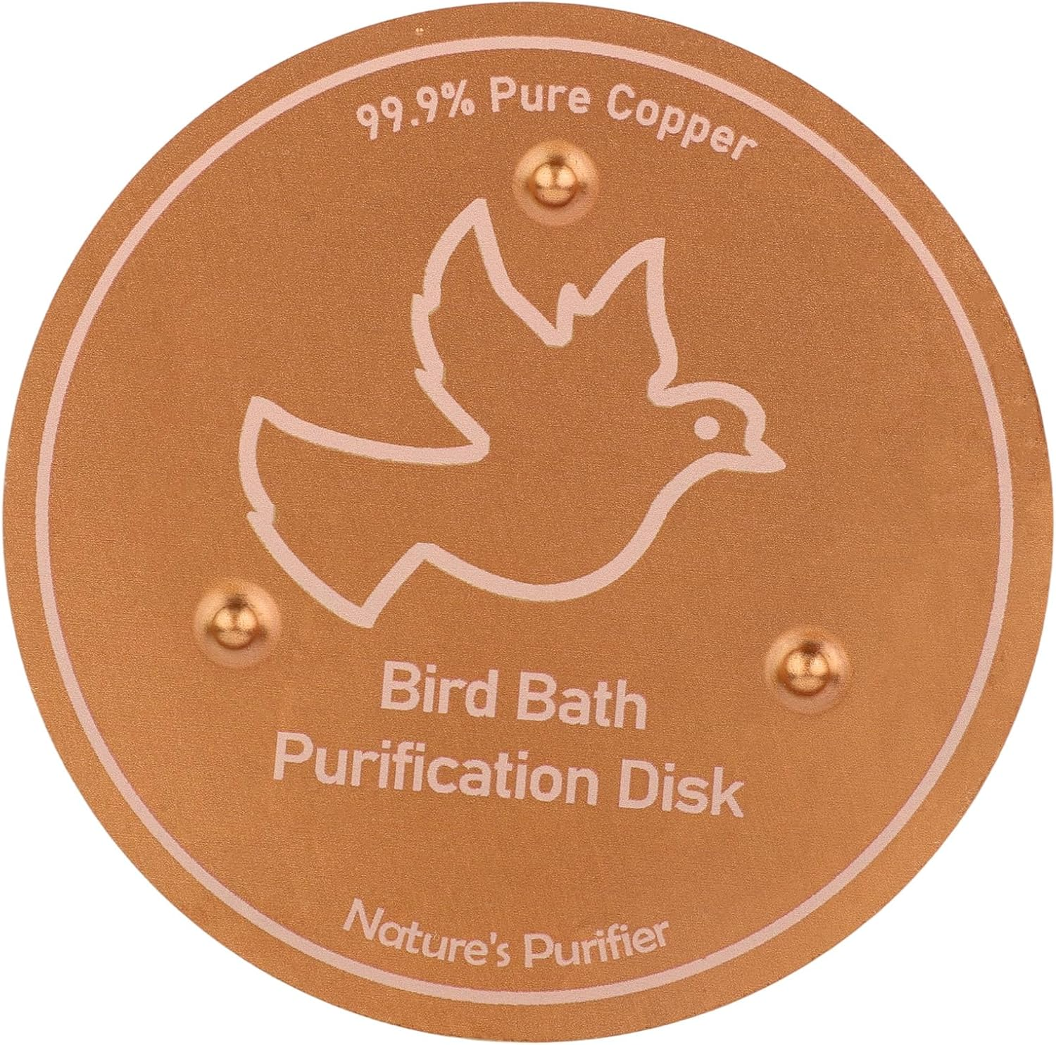 Penitue Bird Bath Copper Disk, 3.94In Sturdy Triple-Point Support Bird Bath Purification Disc Birdbath Cleaner for Year-Round Use for Outdoor Birdbaths & Bowls