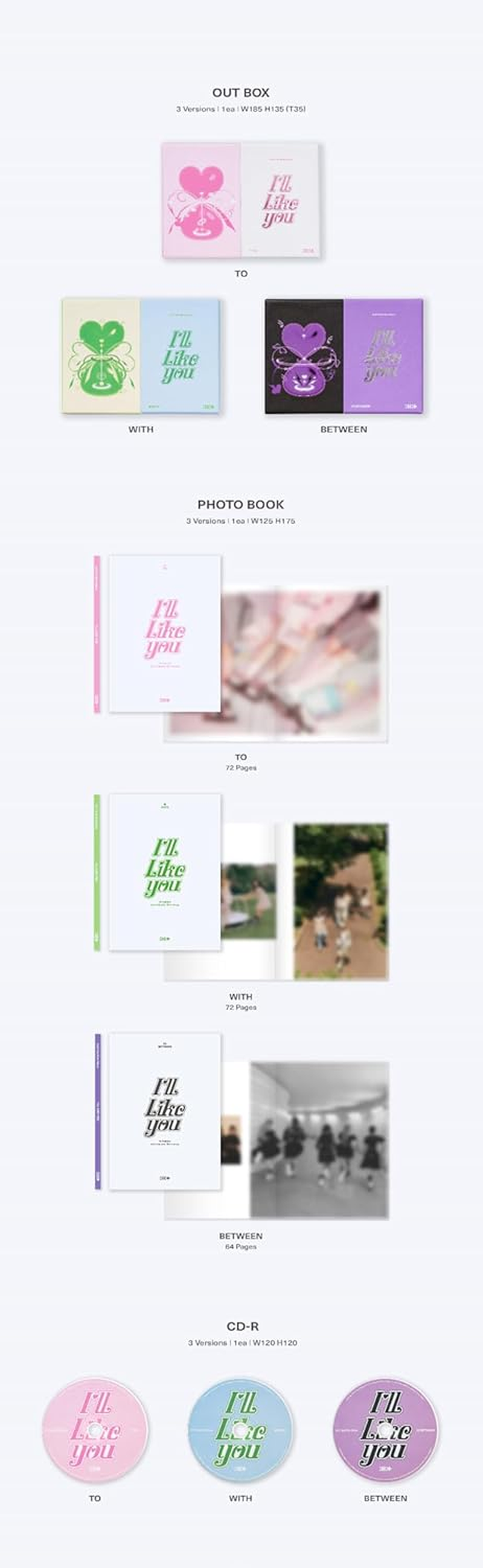 ILLIT I'Ll like You 2Nd Mini Album Standard between Version Cd+Photobook+2P Photocard+2Ea Sticker+1P ID Photo+Tracking Sealed image number 4