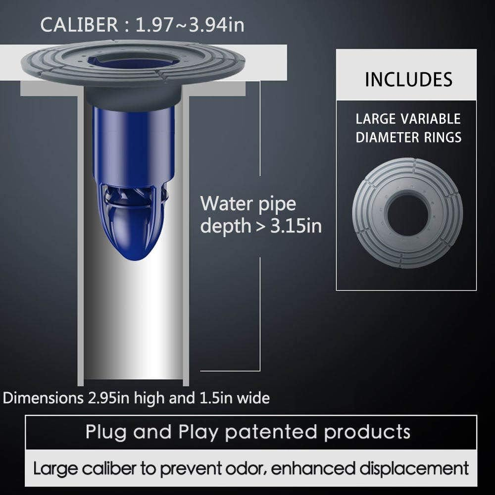 Shower Floor Drain Backflow Preventer One Way Drain Valve Sewer Core Magnetic Drainage Insert Drain Plug Oversized(2-3.9In Hole) (Suitable for Tube Depth 2.56-4.13In) (Caliber 2-3.9In,Depth 3.15In) image number 5