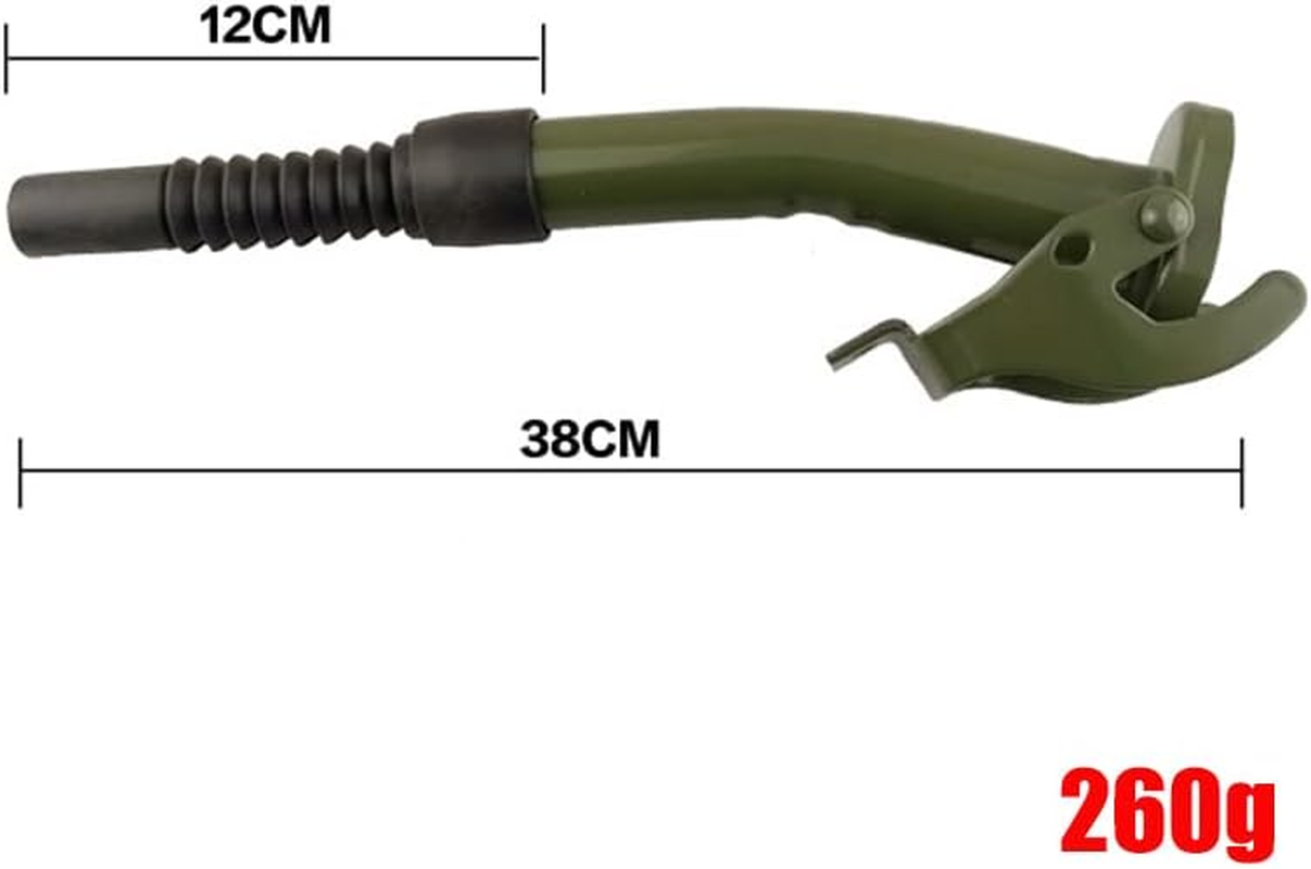 Jerry Can Spout, Metal Car Jerry Can Pouring Nozzle with Rubber Nozzle for NATO Style 5/10/20L Fuel Tank (Olive Green) image number 2