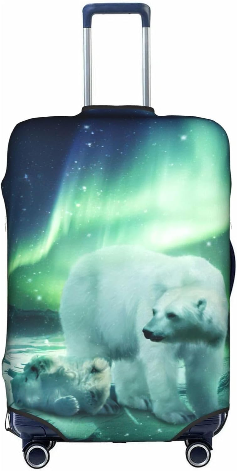Odddot Northern Lights Polar Bear Print Travel Luggage Cover,Suitcase Protector Cover, Washable Baggage Covers,For 18-32 Inch Luggage, Northern Lights Polar Bear, Small image number 4