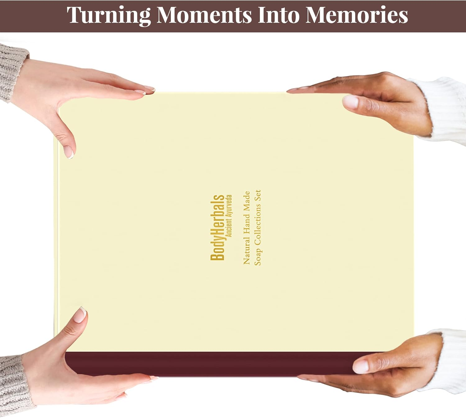 Bodyherbals Hand Made Soap Collections for Women'S Day- (Orange Neroli Bathing Bar 100Gms, Lemon Grass Bathing Bar 100Gms, Sandal Turmeric Bathing Bar 100Gms, Natural Loofah, Bath Puff, 2 Tea Lites) image number 5