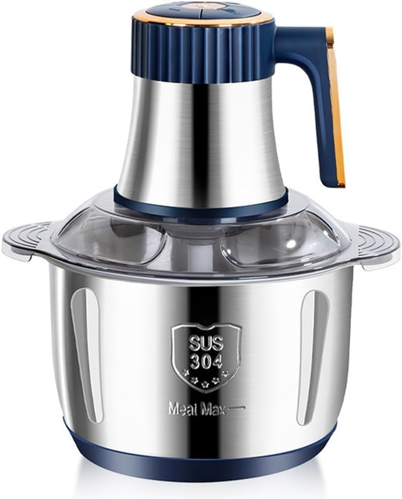 5L Stainless Steel Electric Meat Grinder Food Processor - Versatile Chopper for Meat, Vegetables, Baby Food, Fruits, and Nuts - 5-Speed Meat Chopper with 6 Sharp Blades for Home Use image number 1
