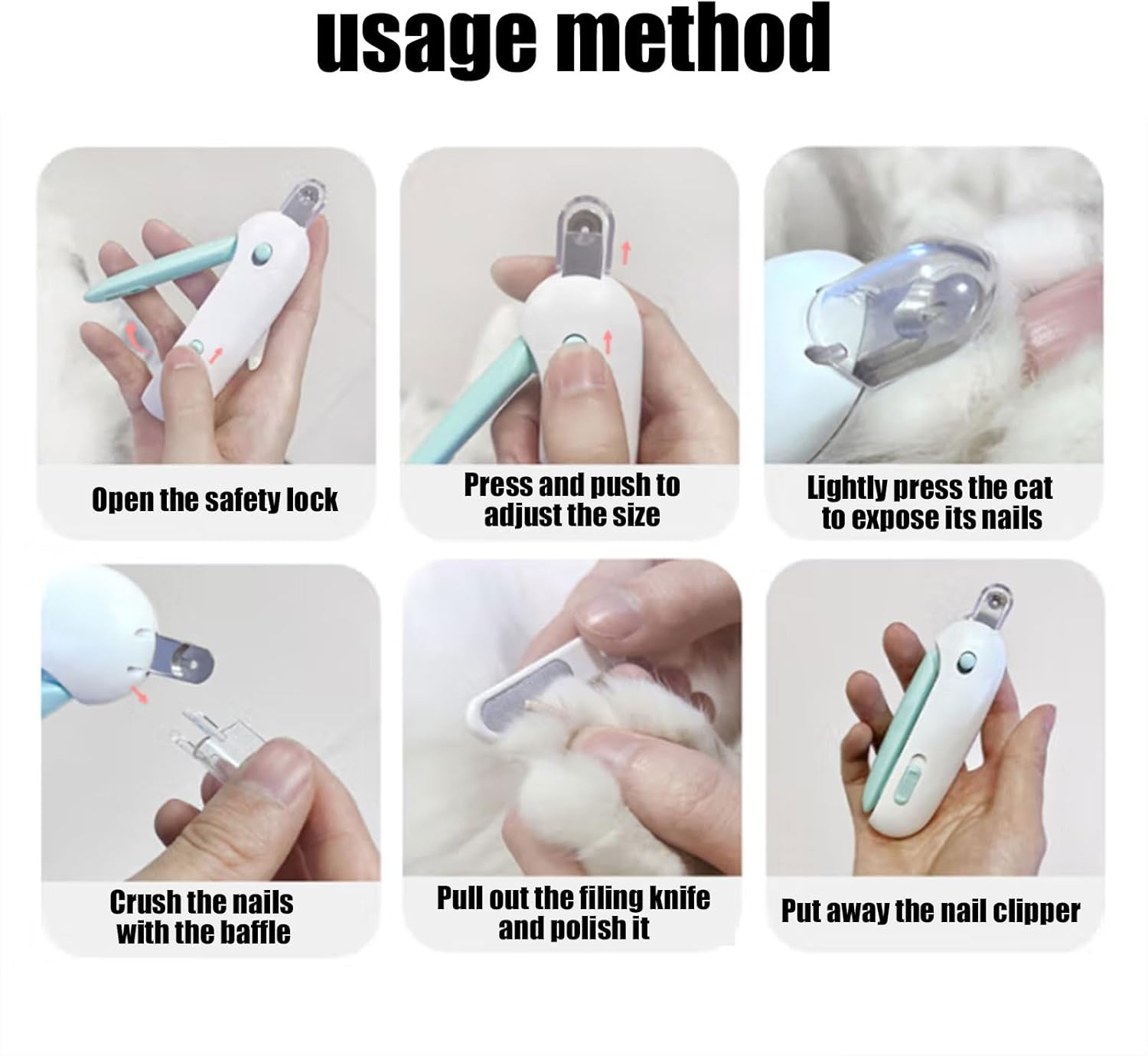 RIBHNXHI Dog Cat Nail Trimmer, Adjustable Pet Nail Clippers with File for Claw Care image number 1