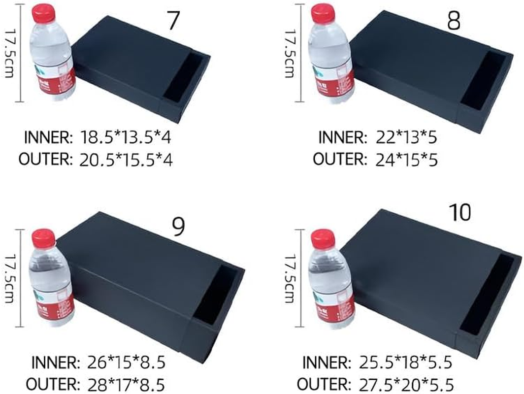 AIMALL 25-Pack Black Kraft Paper Drawer Boxes, Elegant Jewelry and Gift Packaging, Sizes up to 11.22X3.94X2.36 Inches image number 2