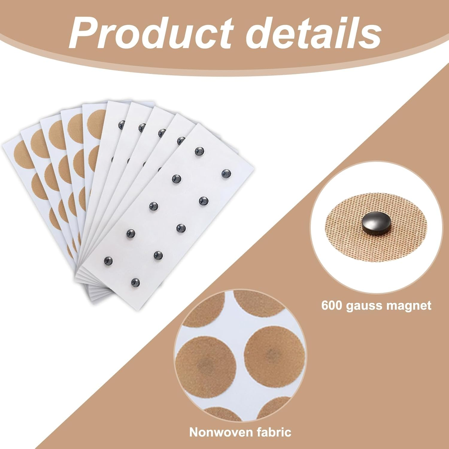 Pack of 100 Acupuncture Plasters, Magnetic Acupressure Patches, Acupuncture Magnetic Patches, Relief of Knee and Back Pain in Adults