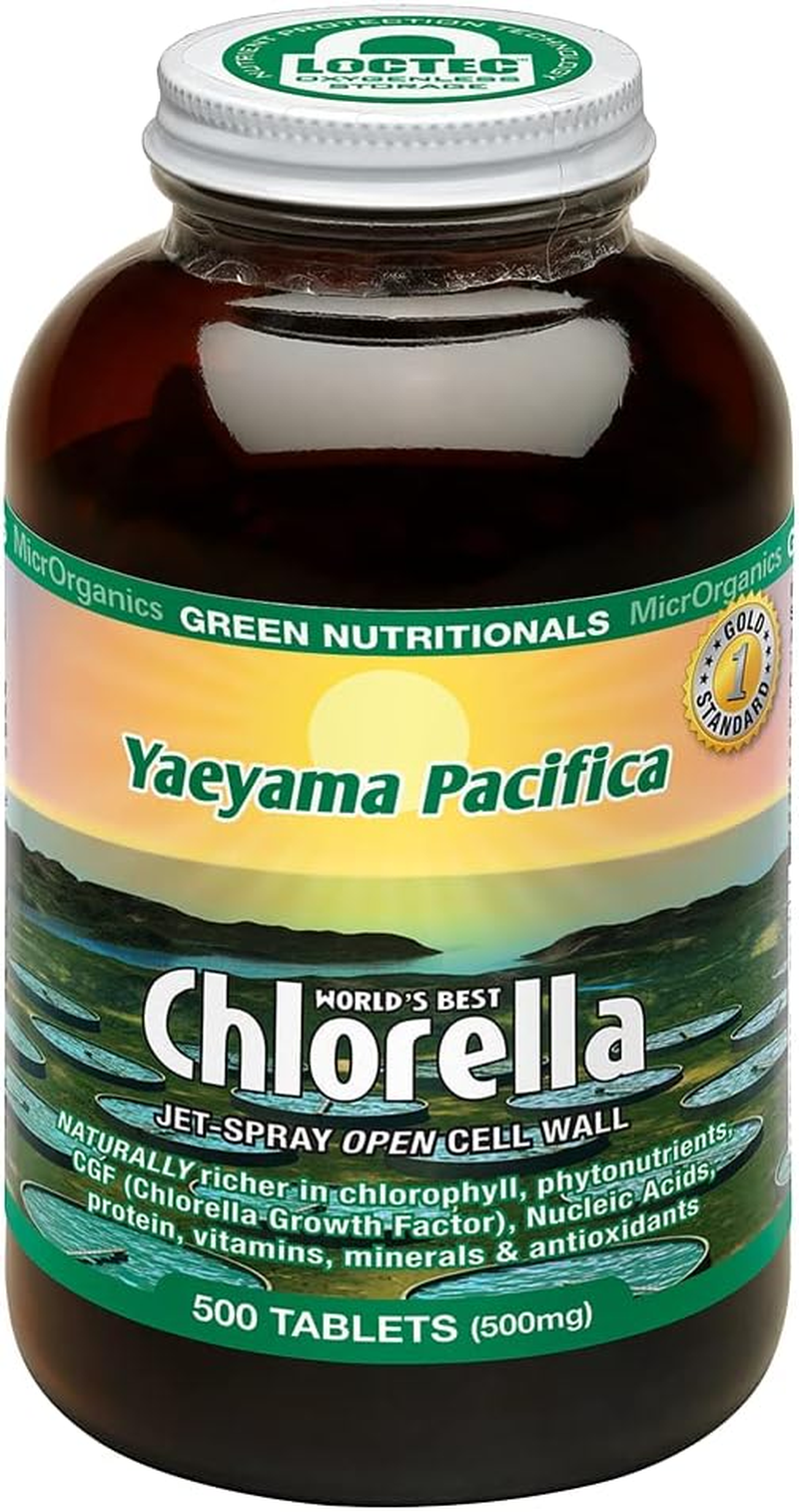 Green Nutritionals Yaeyama Pacifica Chlorella 500 Tablets - Vegan Vegetarian