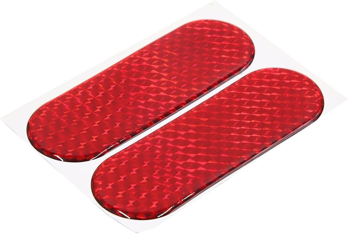 Uxcell 4Pcs Red Reflective Safety Warning Self-Adhesive Tape Sticker 12 X 4Cm for Car