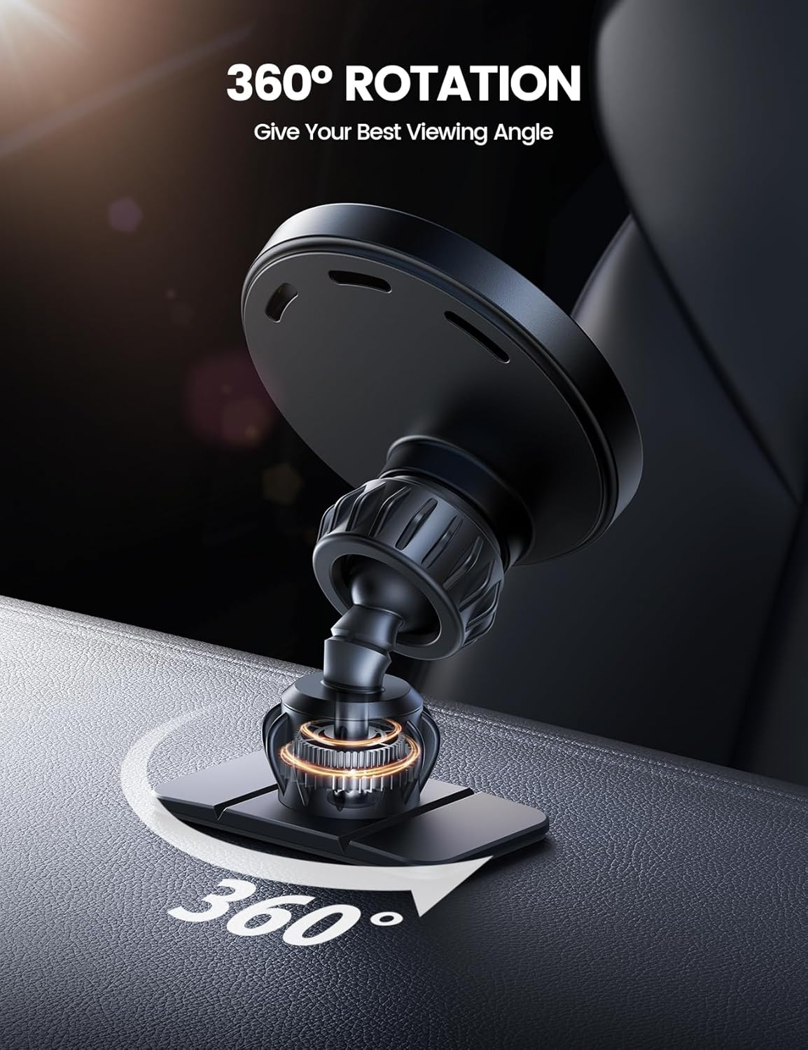 Lamicall 15W Wireless Car Mount Charger - [3-In-1 Upgraded Intelligent Chip] 360&deg; Wireless Car Phone Holder Charger Vent Dashboard Magnetic Car Charger for Iphone 16 Pro Max Black image number 2