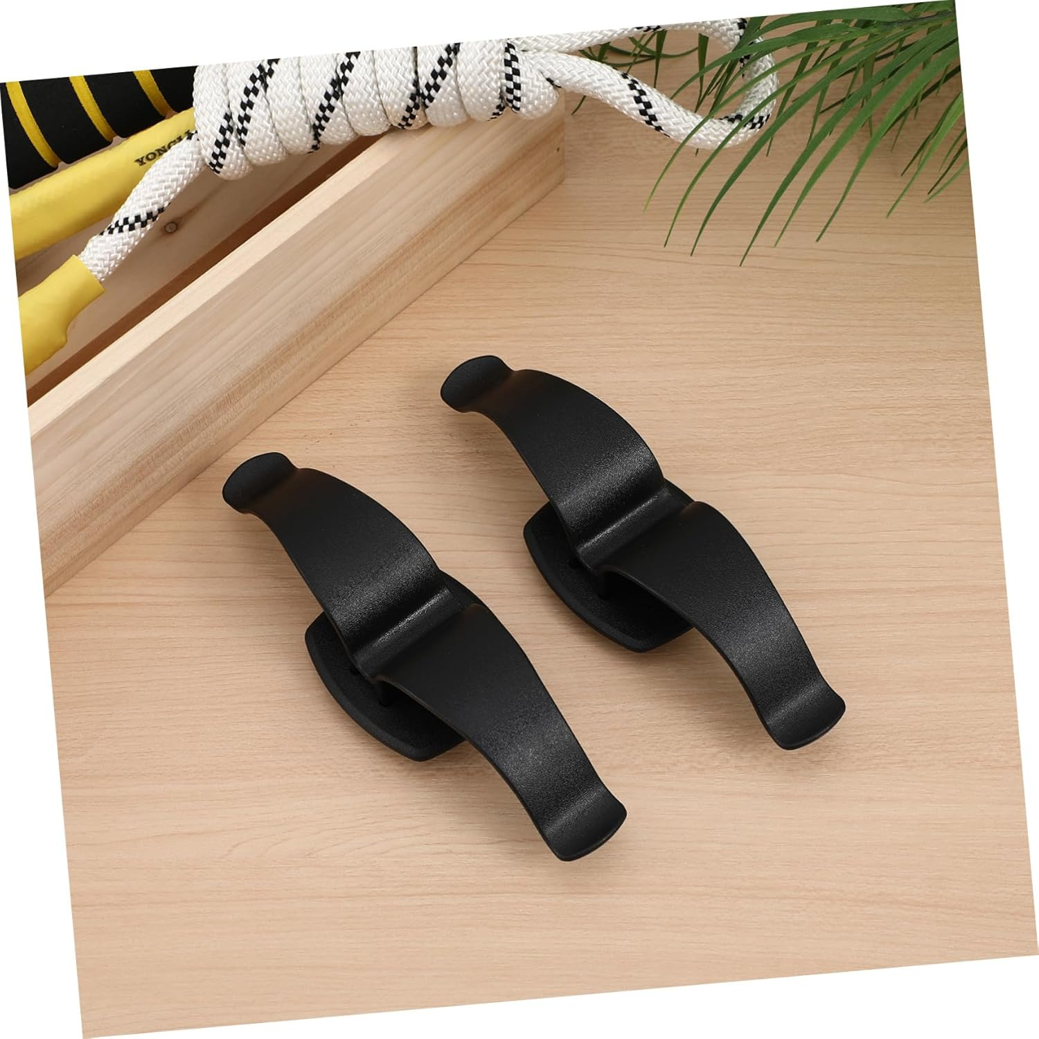 2 Pcs Car Umbrella Holder Clips Black Abs Plastic Screw-In Hooks for Trunk and Door Car Hook Organizer for Umbrella and Bag Storage image number 3