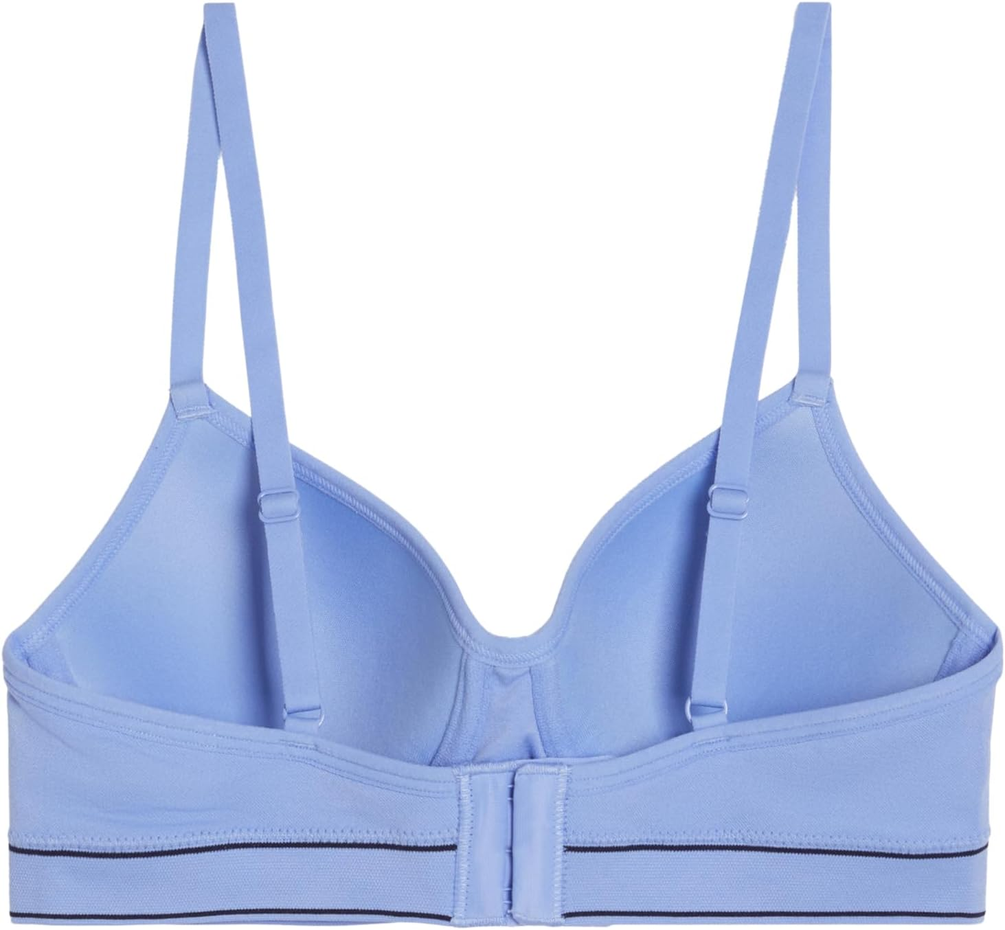 Tommy Hilfiger Women'S Seamless Seamless Lightly Lined Underwire Contrast Iconic Logo Band Bra, Cornflower Blue, 14 B