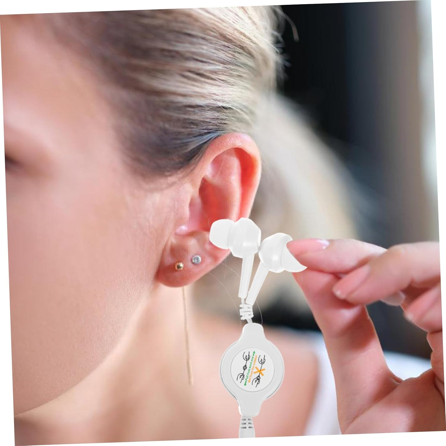 POPETPOP Earphone Retractable Earphone for Double Pull Telescopic In-Ear Use during Traveling Outdoor Activities image number 5