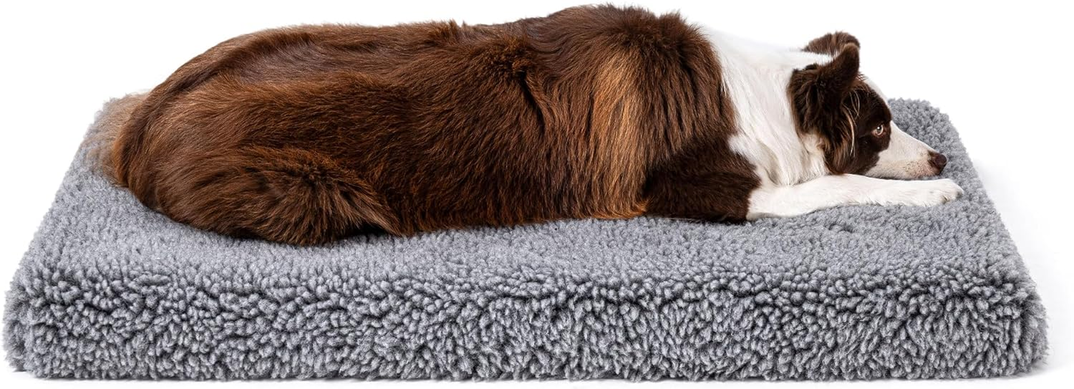 Stoutwool 10Cm Chew Proof Dog Bed - Orthopedic Chew Resistant Dog Crate Pad - Fluffy Kennel Mat for Aggressive Chewers - Ideal for Large Breeds & Fits L 92Cm Crate - 89X59X10Cm, Charcoal image number 4