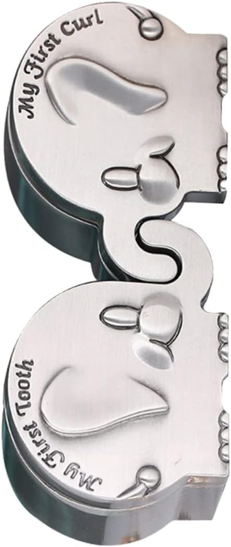 Silver Metal Elephant Keepsake Box for Baby First Tooth and Curl Collection Newborn Memory Storage Box image number 4