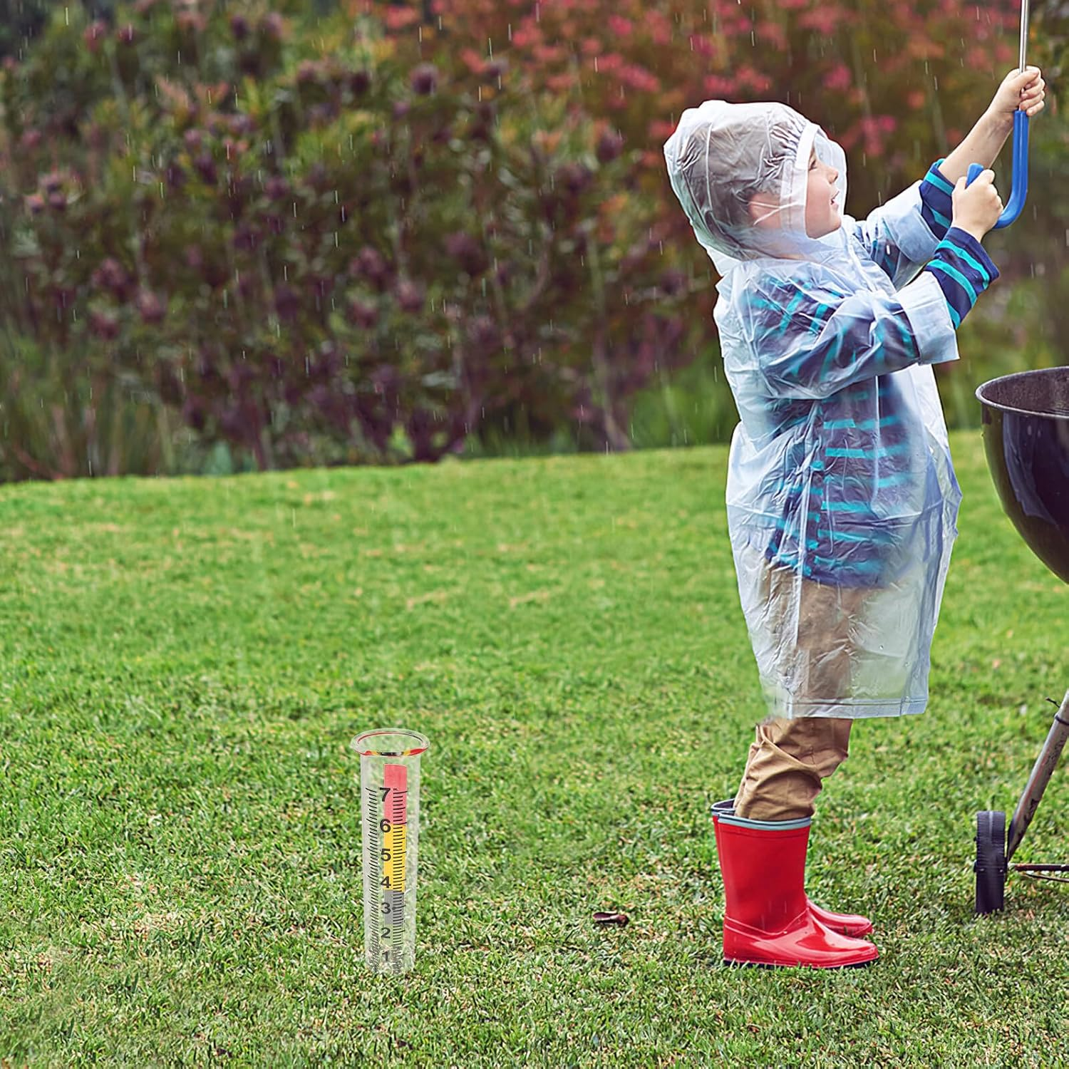 2Pcs Freeze Clear Rain Gauge with Numbers Accurate Precise Scale Outdoor for Garden Deck Lawn Cold-Resistant Rainwater Measuring Tube image number 3