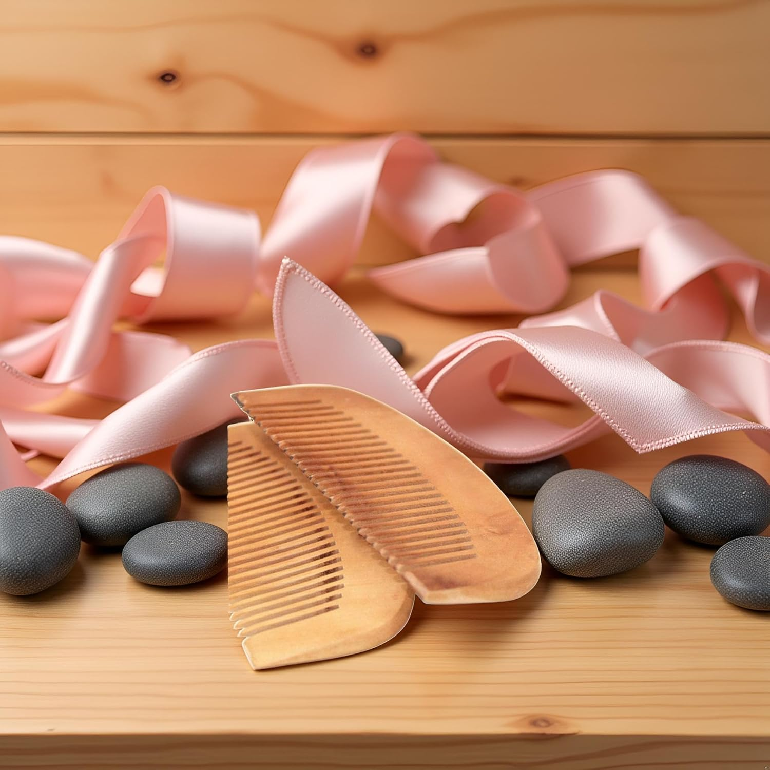 2 Pcs Peach Wood Wooden Comb Anti-Static Comb Close Tooth Comb Styling Tools and Appliances Hair Combs