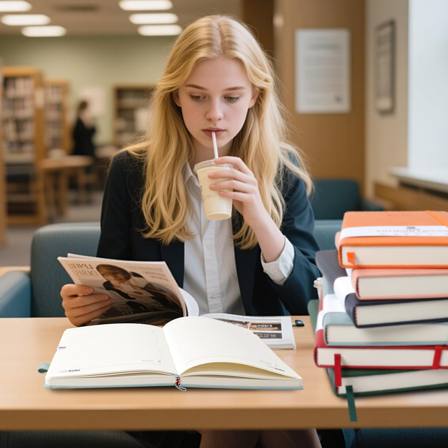 2026 Diary A5 Week to View, Academic Diary Page a Day, Academic Planner for Business, Writing and Note Taking(Dark Green) image number 5