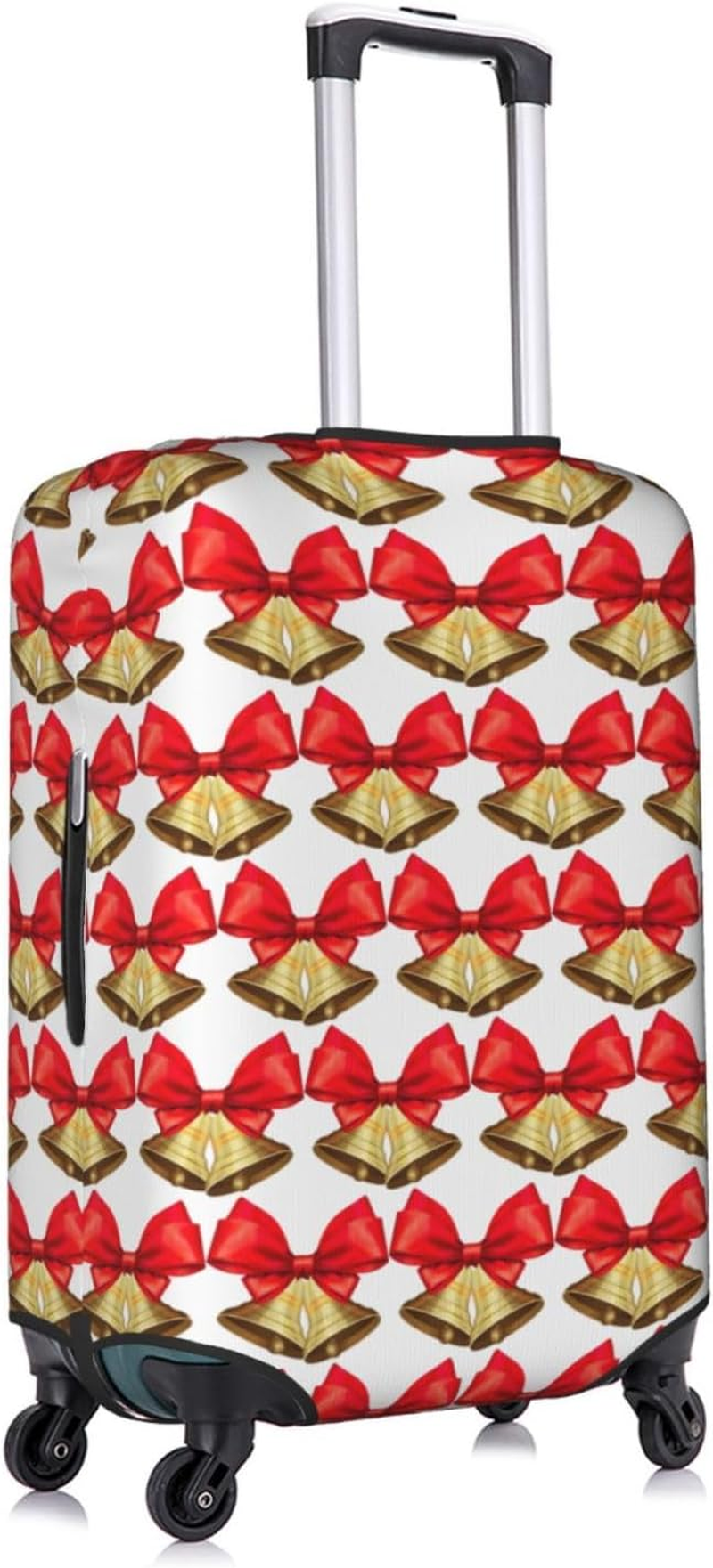 Pulaif Yellow Sunflowers Travel Box Protective Cover,Travel Luggage Cover,Suitcase Protector Fits 18-32 In,Suitcase Cover, Christmas Bells, Small