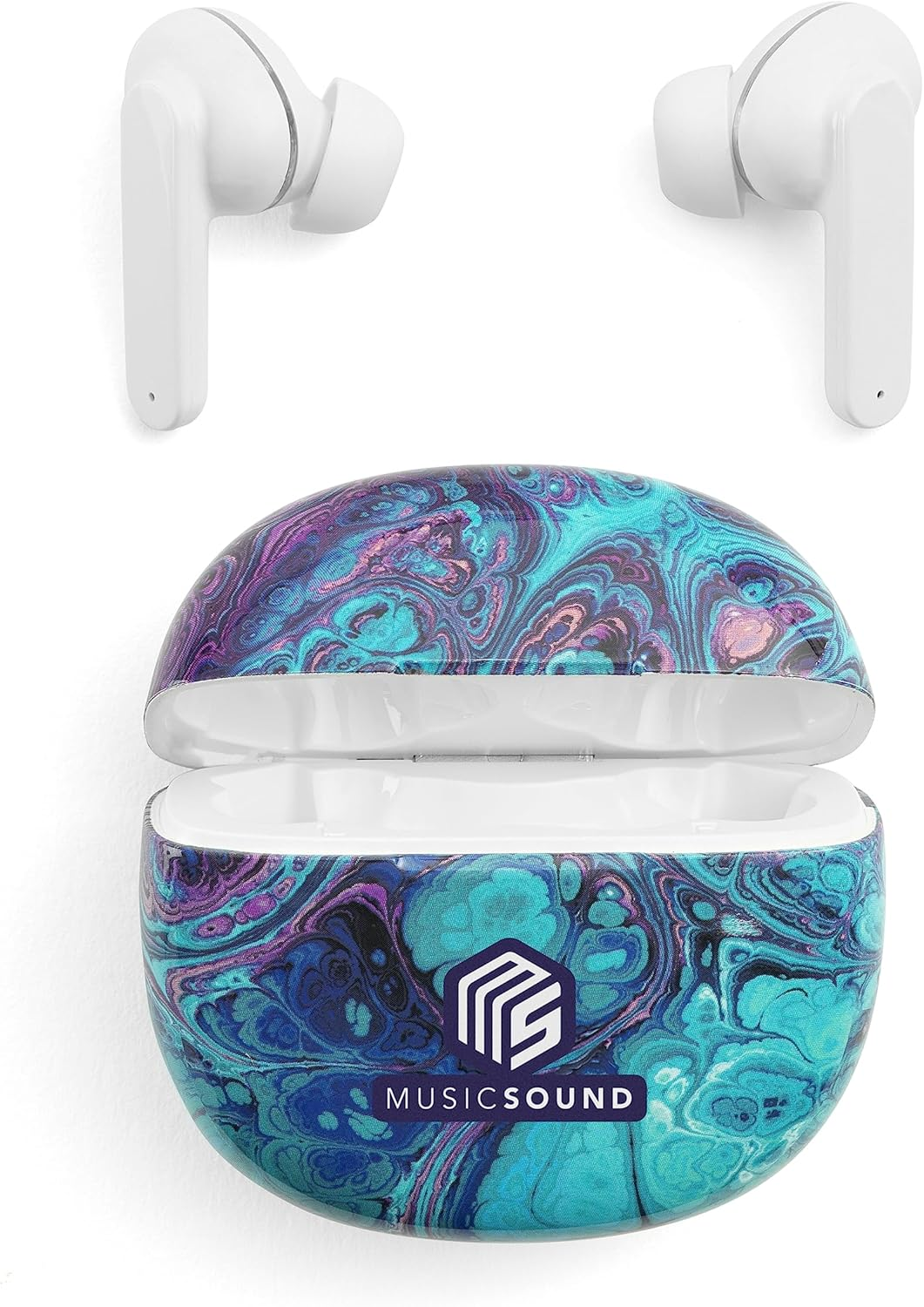 Music Sound | Bluetooth Headphones Wireless Intra-Auriculaires | Casque Bluetooth Intra-Auriculaires Wireless Pour Smartphones Avec &Eacute;tui De Charging 5 Times - Autonomy 5 Hours - Fantasy Fluide image number 5