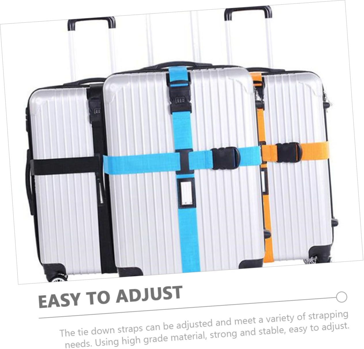 LRXIYODE Luggage Straps Adjustable Travel Luggage Straps with Buckle for Secure Suitcase Packing 5Pcs image number 5