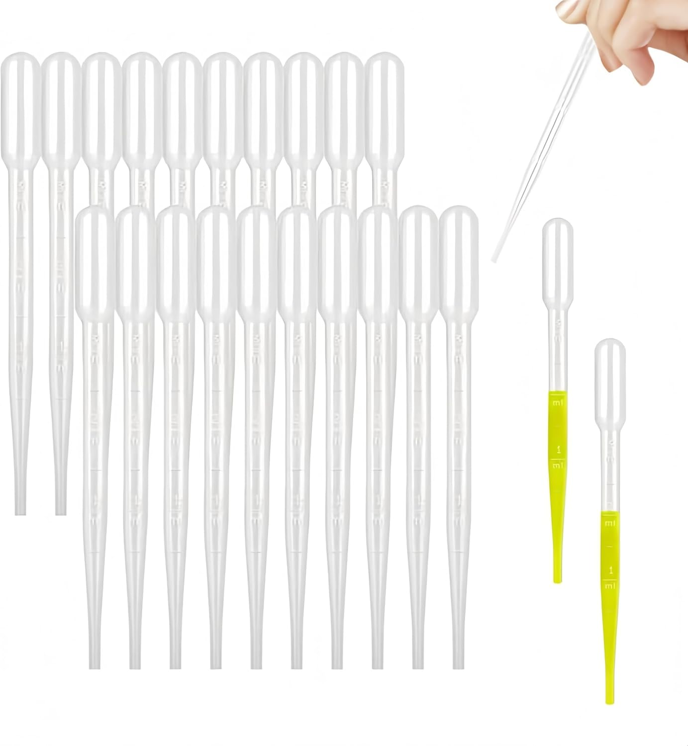 200PCS Graduated Transfer Pipettes, Transfer Pipettes，3Ml Calibrated Dropper Suitable for Essential Oils & Science Laboratory image number 4