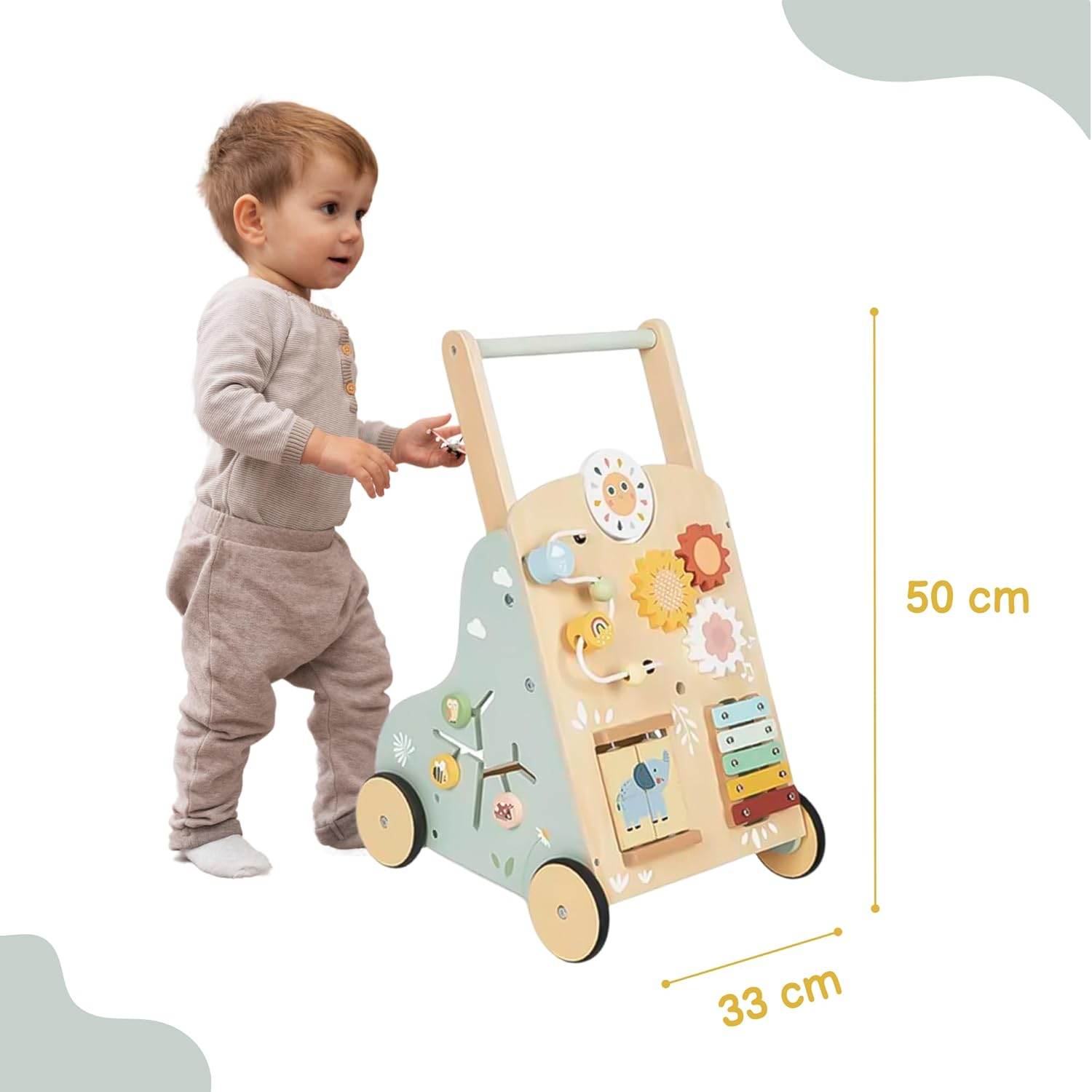 Tooky Toy My Forest Friends Baby Walker - Wooden Baby Walker for Toddlers image number 1