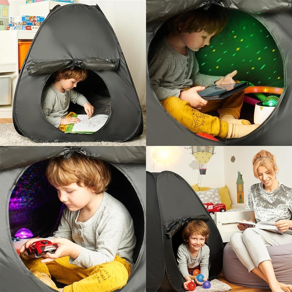 Sensory Tent, Calm Corner for Children, Blackout Sensory Tents for Autistic Children, Special Needs Dark Tent for Autism Sensory Room Equipment,Helps for SPD, Anxiety, Autism image number 3