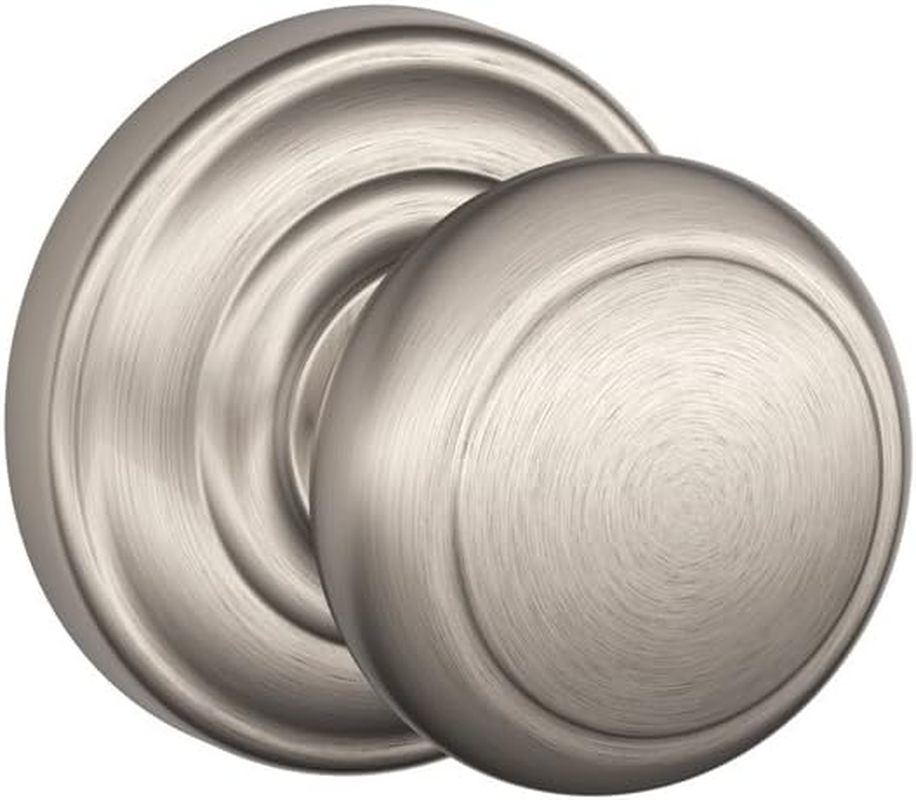 Schlage Andover Dummy Knob, Andover Rose, Bright Brass