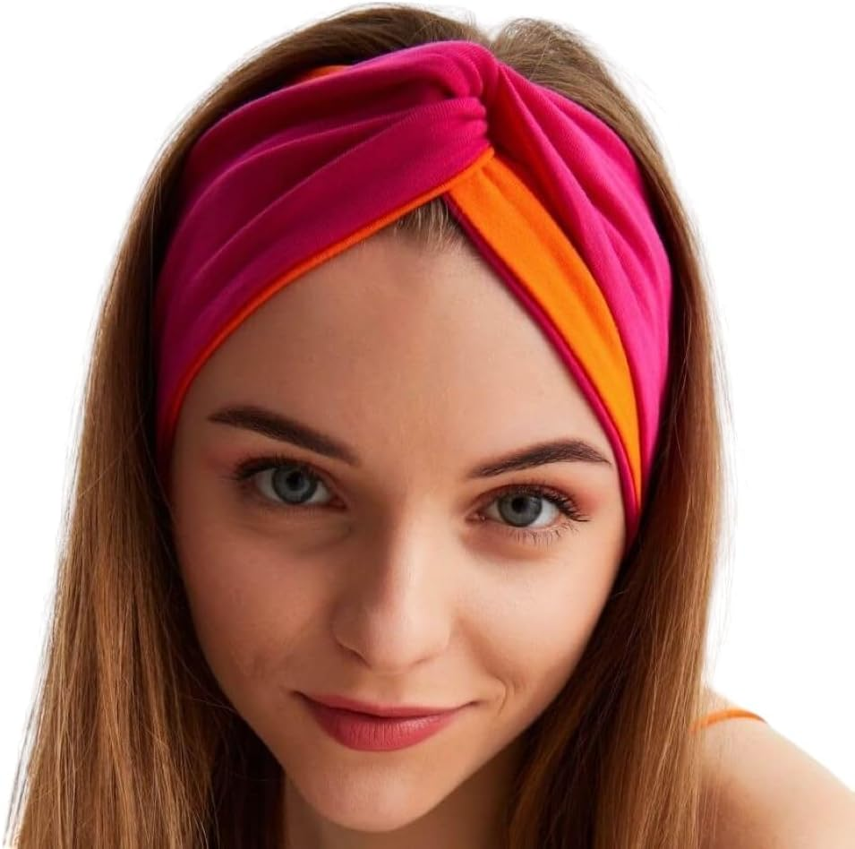 Headbands for Women Twist Knotted Women Head Bands Stretchy Sport Hair Bands Non Slip for Girls Criss Cross Turban Plain Headwrap Yoga Workout Running Hair Accessories, Solid Color image number 6