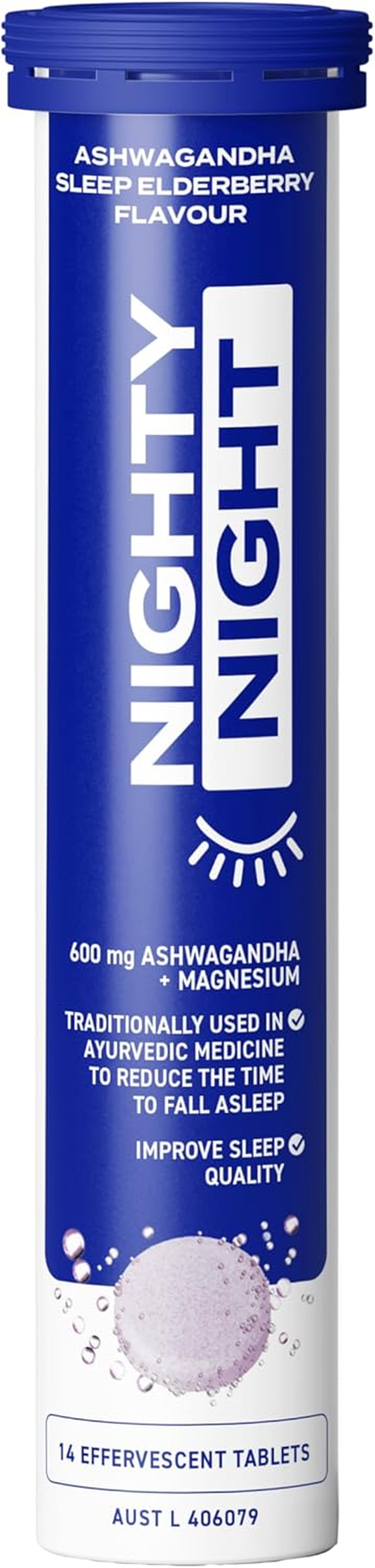 Nighty Nighty Sleep Effervescent Elderberry Flavour 14 Tablets image number 2