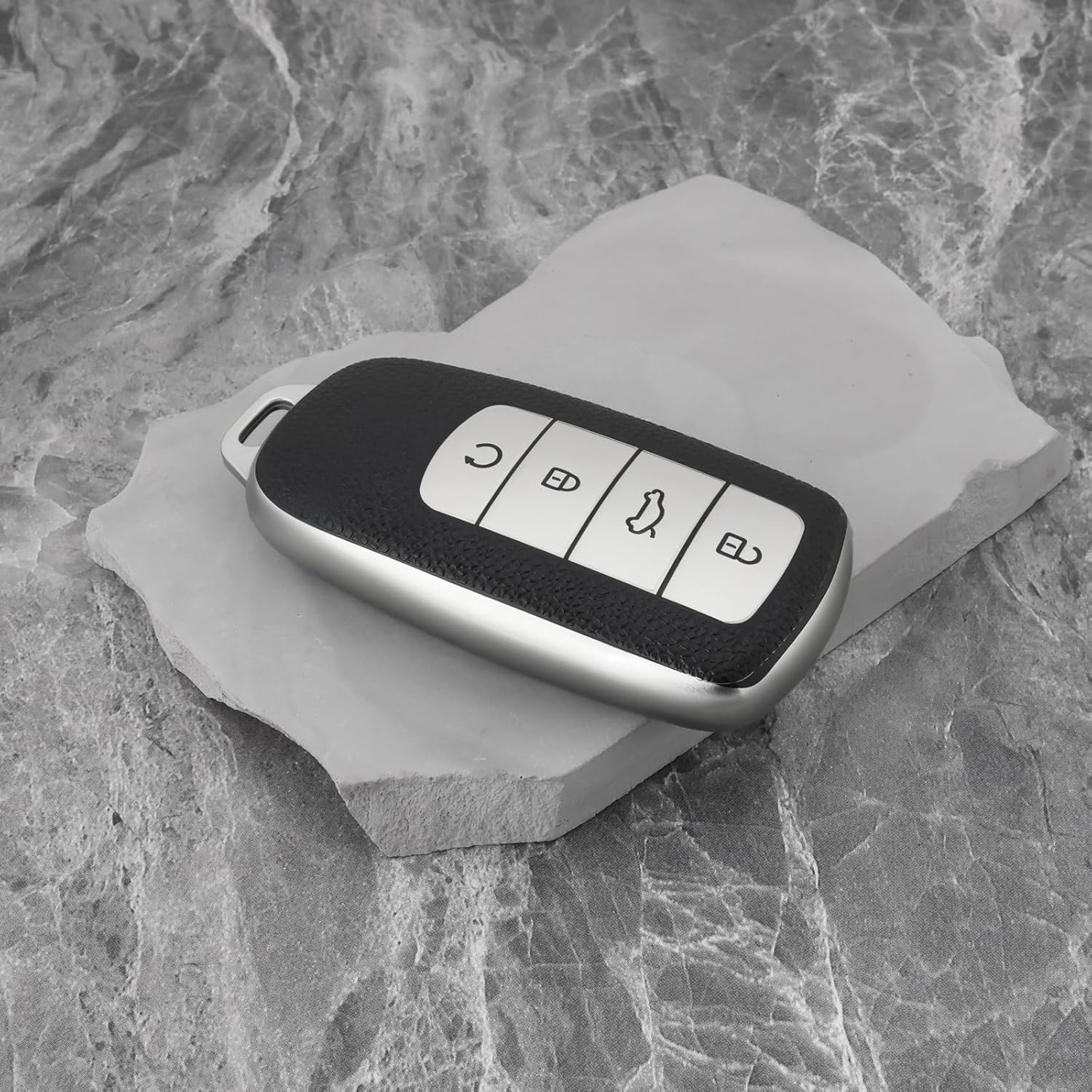 2Pcs Car Smart Key Fob Case Soft TPU Remote Key Fob Cover Car Key Fob Protector Compatible with Chery Omoda 5 Compatible with Tiggo 8 Pro 8 Plus, Silver image number 3