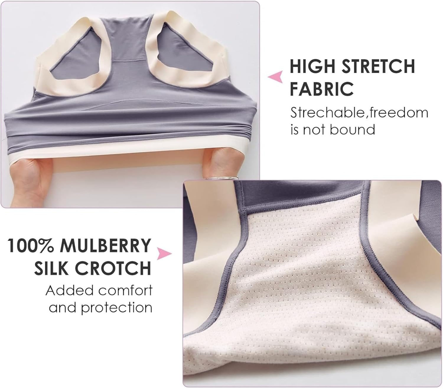 3 Pack Maternity Underwear over Bump High Waist Soft Absorbent Modal Pregnancy Panties for Women image number 3