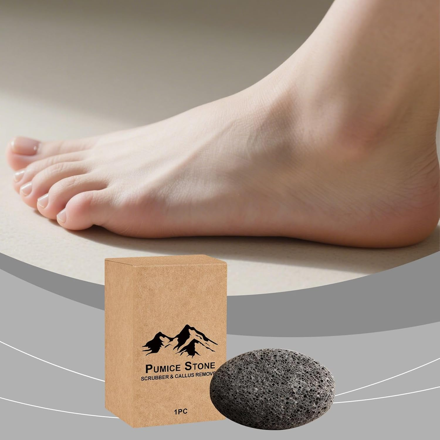 Zasdvn Pumice Stone for Feet,Double-Sided Portable Natural Stone - Foot Scrub Remover,For Shower Home Spa Travel Care Cleaning Washing Home Pedicure Tools image number 3