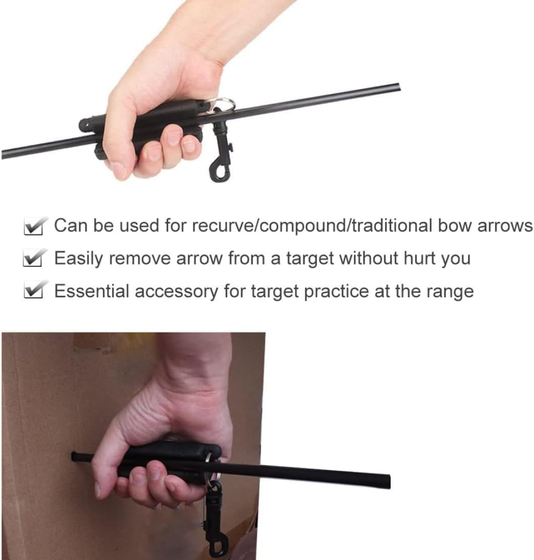 Black Rubber Protective Arrow Puller,2Pcs Archery Arrows Puller Target,Rubber Arrow Puller Archery Arrow Puller Gripper,Rubber Arrow Puller 3D Target Remover,Non-Slip 3D Target Remover with Belt Clip