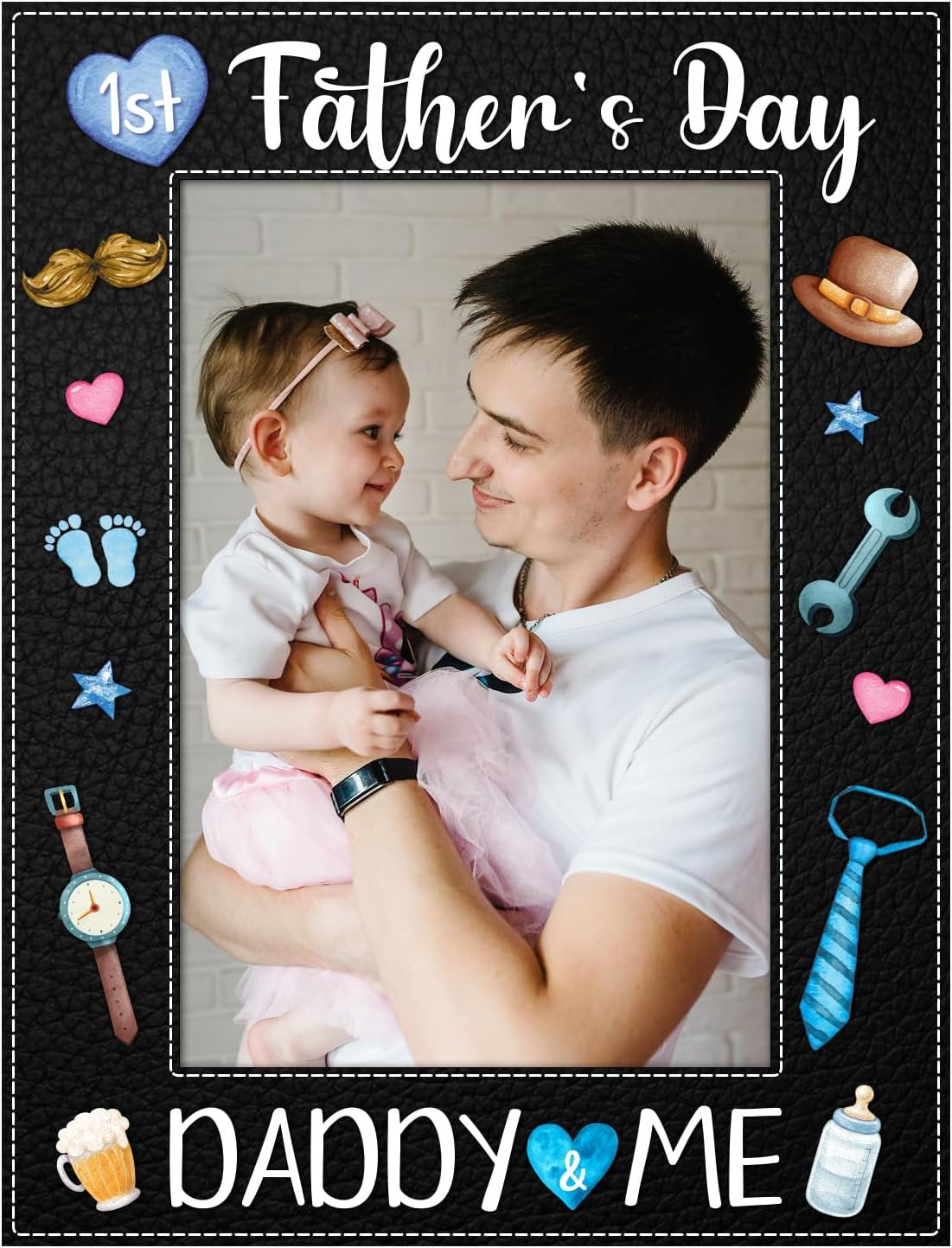 First Father'S Day Picture Frame Gifts for New Dad from Daughter Son Baby 4X6 Daddy and Me 1St Fathers Day Photo Frames for Newborn Baby Dad to Be First Time Daddy Nursery Decor image number 6