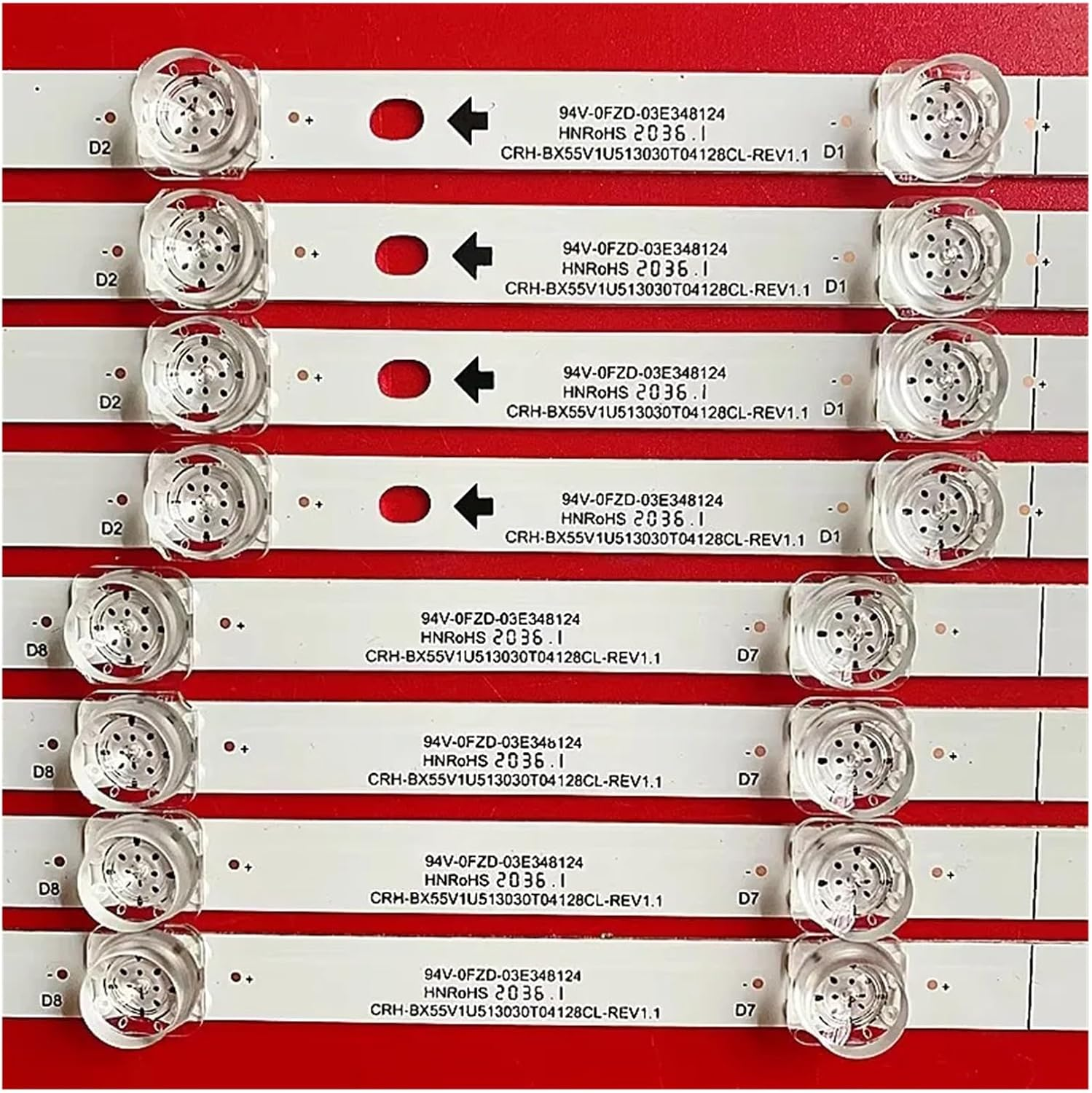 LED Backlight Strips 12LED for D.-Exp U55E9000H H.-ISENSE H55B7100UK H55B7100 H55B7300 H55B7300UK HD550V1U51-T0L4 (Color : 40Pcs for 10 TV)