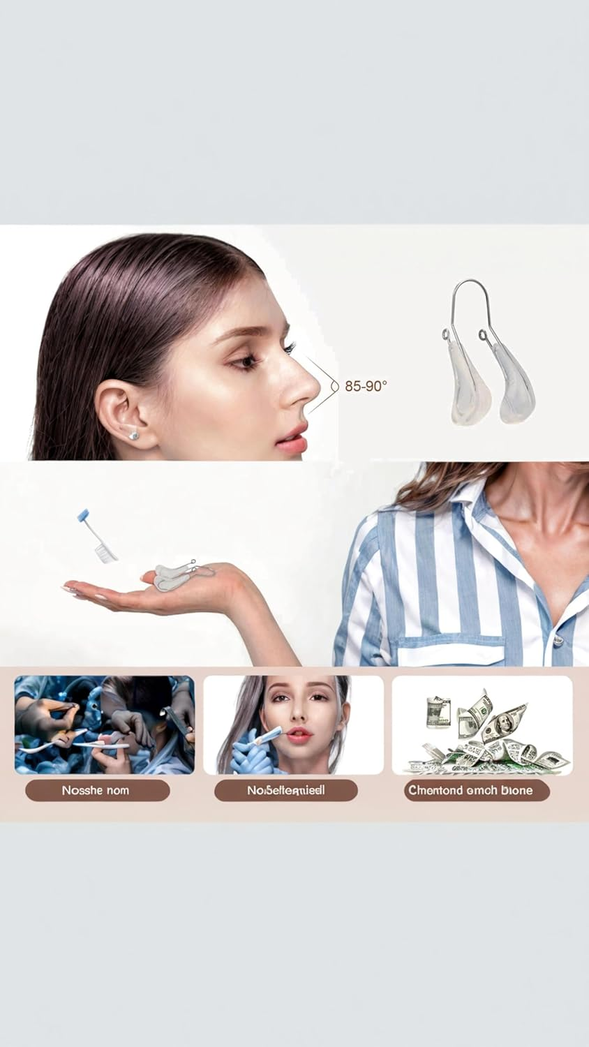 Nose Shaper Clip Nose Beauty up Lifting Tool Pain-Free Rhinoplasty Device Soft Safety Silicone Rhinoplasty Nose Bridge Straightener Corrector Slimming Device for Wide Crooked Nose Women and Men image number 6