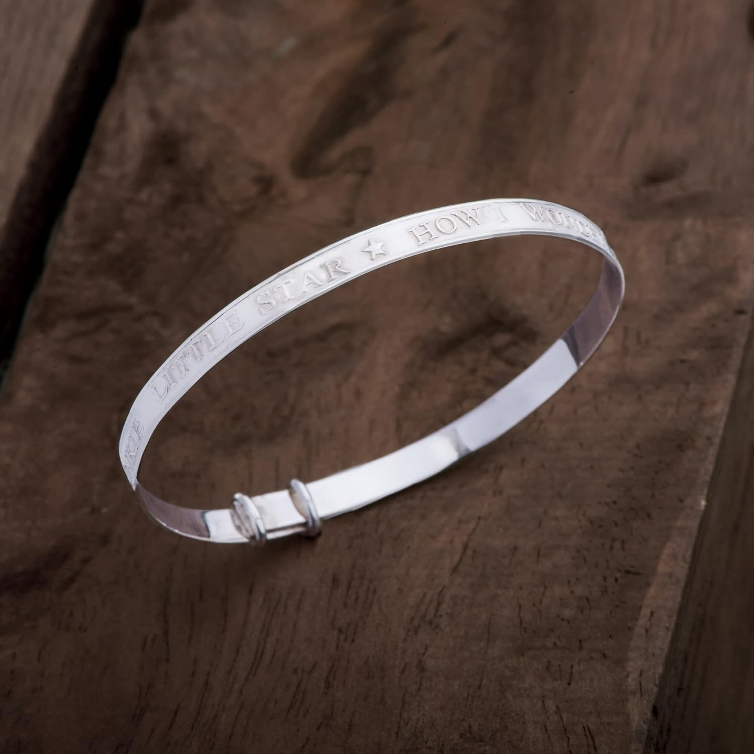 Aeon Jewellery Expanding Baby Bangle - 925 Sterling Silver | Bracelet Engraved with Nursery Rhyme | Perfect as a Christening for a Boy or Girl, 52Mm, Sterling Silver image number 1