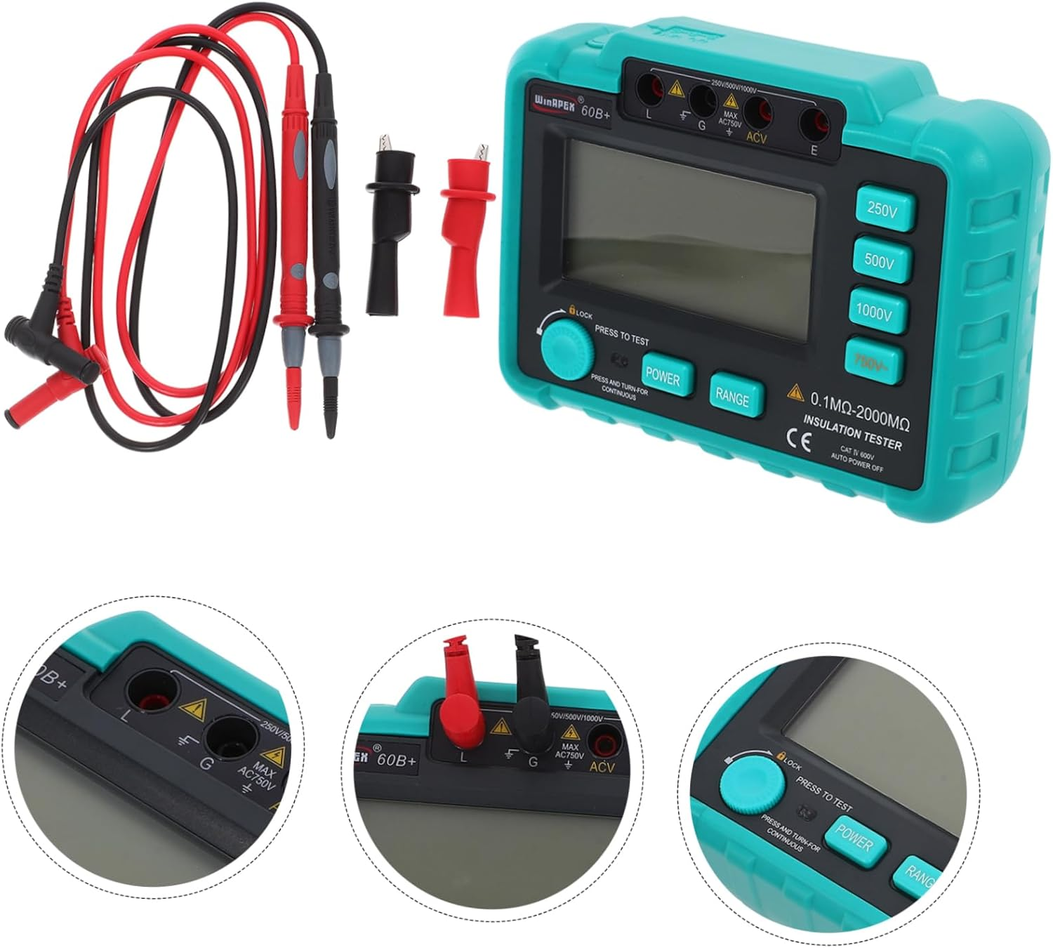 KICHOUSE Digital Insulation Resistance Tester LCD Display Auto Electrical Tools to Dc Conversion image number 3
