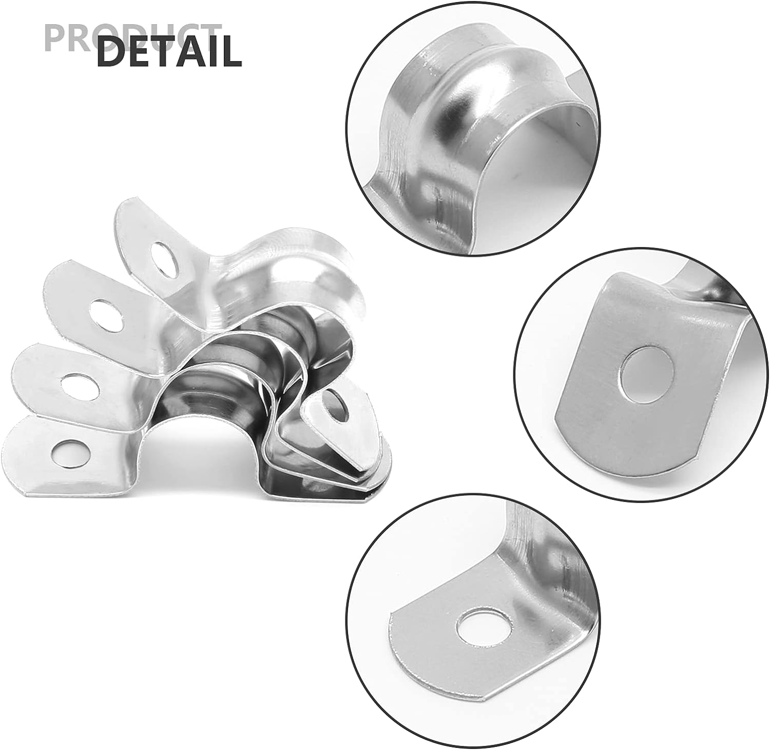 Jersvimc 20Pcs 3/4 Inch Stainless Steel Conduit Clamps, Two Hole Strap U Bracket Rigid Pipe Strap Metal U Clamp Conduit Strap Tension Clips U-Tube Clamp Heavy Duty image number 2