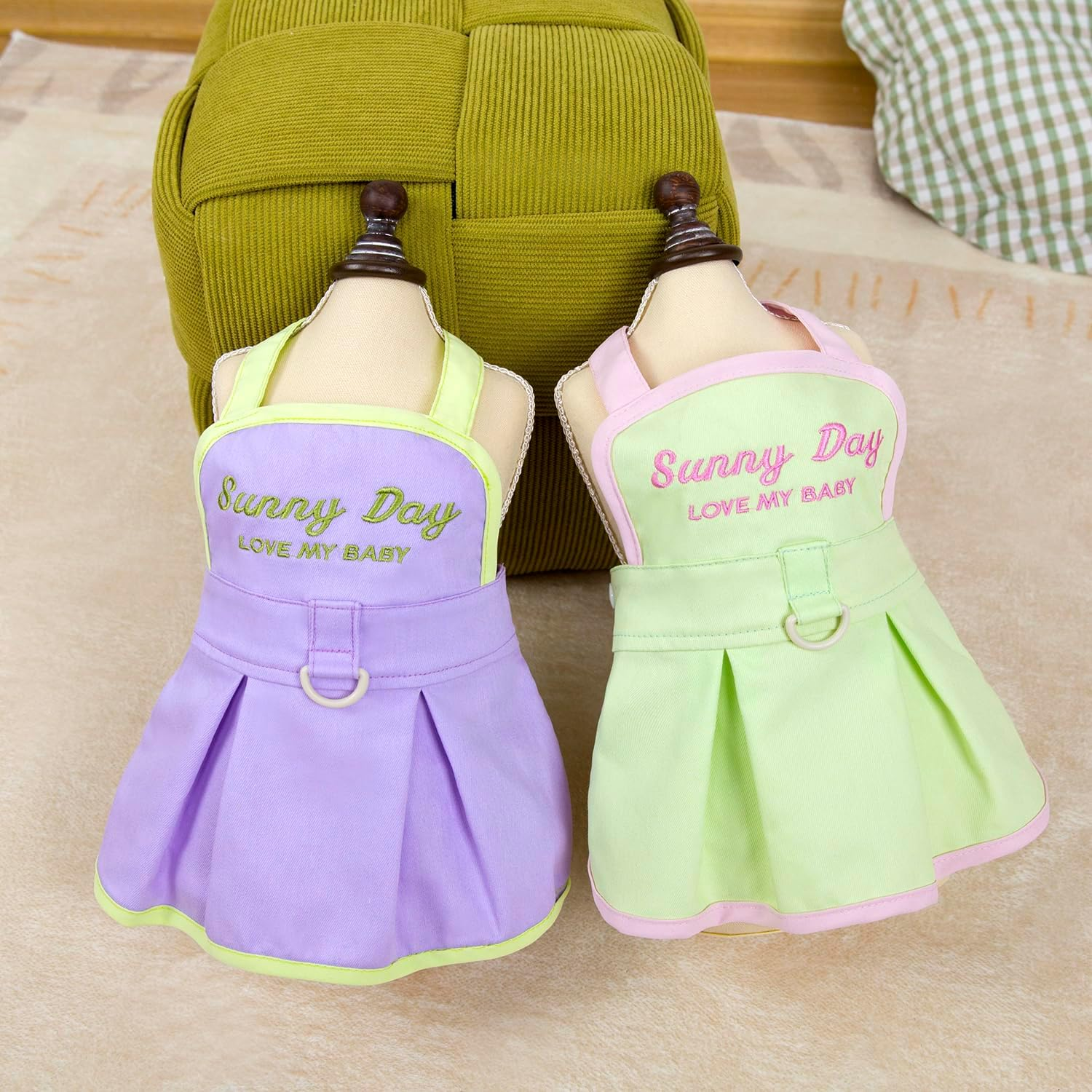 2-Piece Dog Dresses Puppy Luxury Princess Dress Sunny Day Wear Wedding Evening Dress Summer Straps Skirt Doggie Dress for Small Dog Girl image number 3