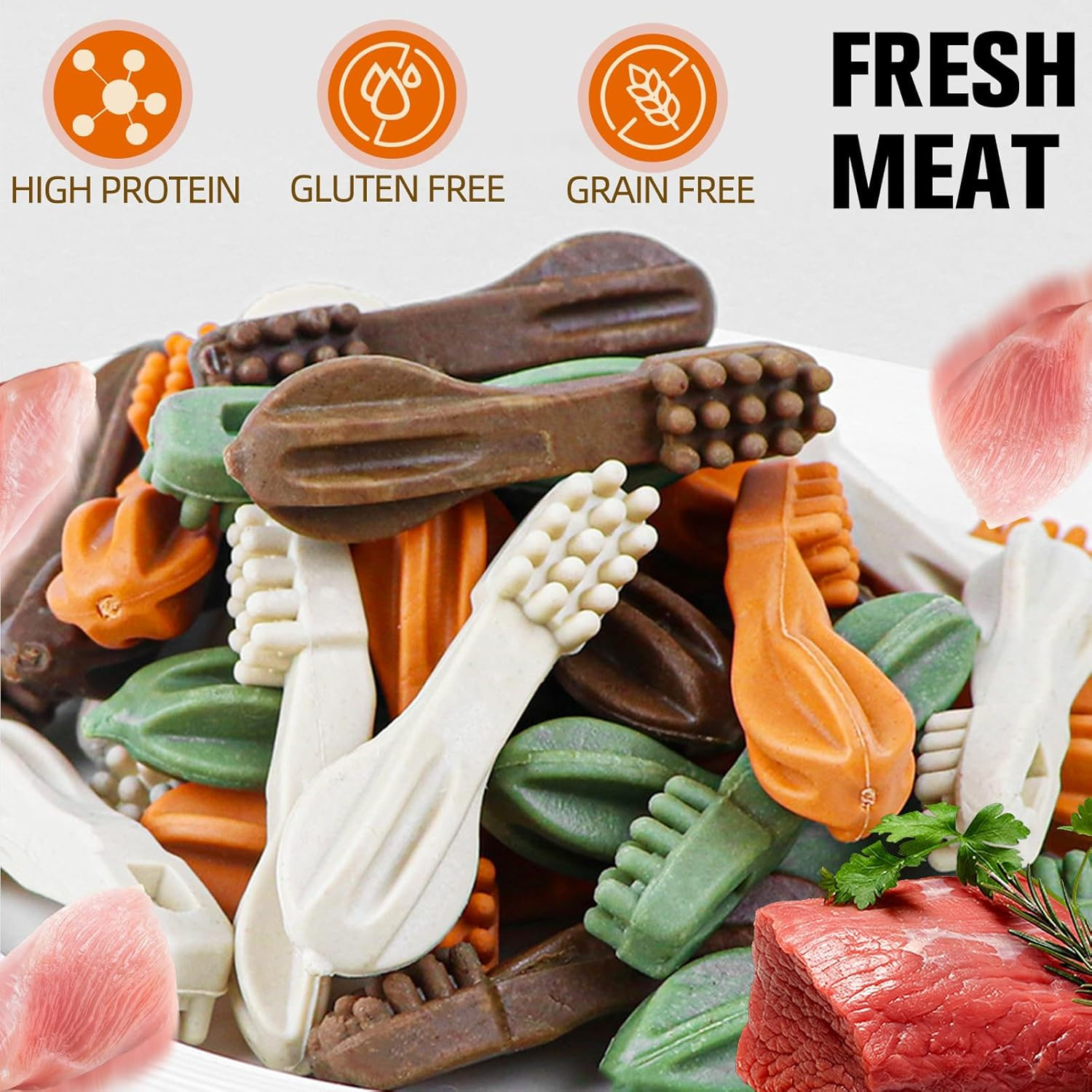 Dog Chew Toy-Toothbrush Shape Treats, Natural Chews, Long Lasting Chews Stick for Training & Healthy Teeth image number 5