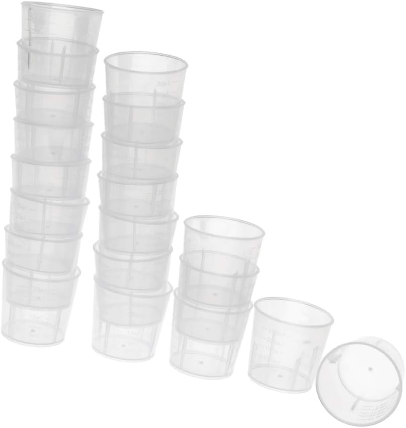 20Pieces 30Ml Clear Graduated Beaker Measuring Cup Kitchen Lab Tool image number 4